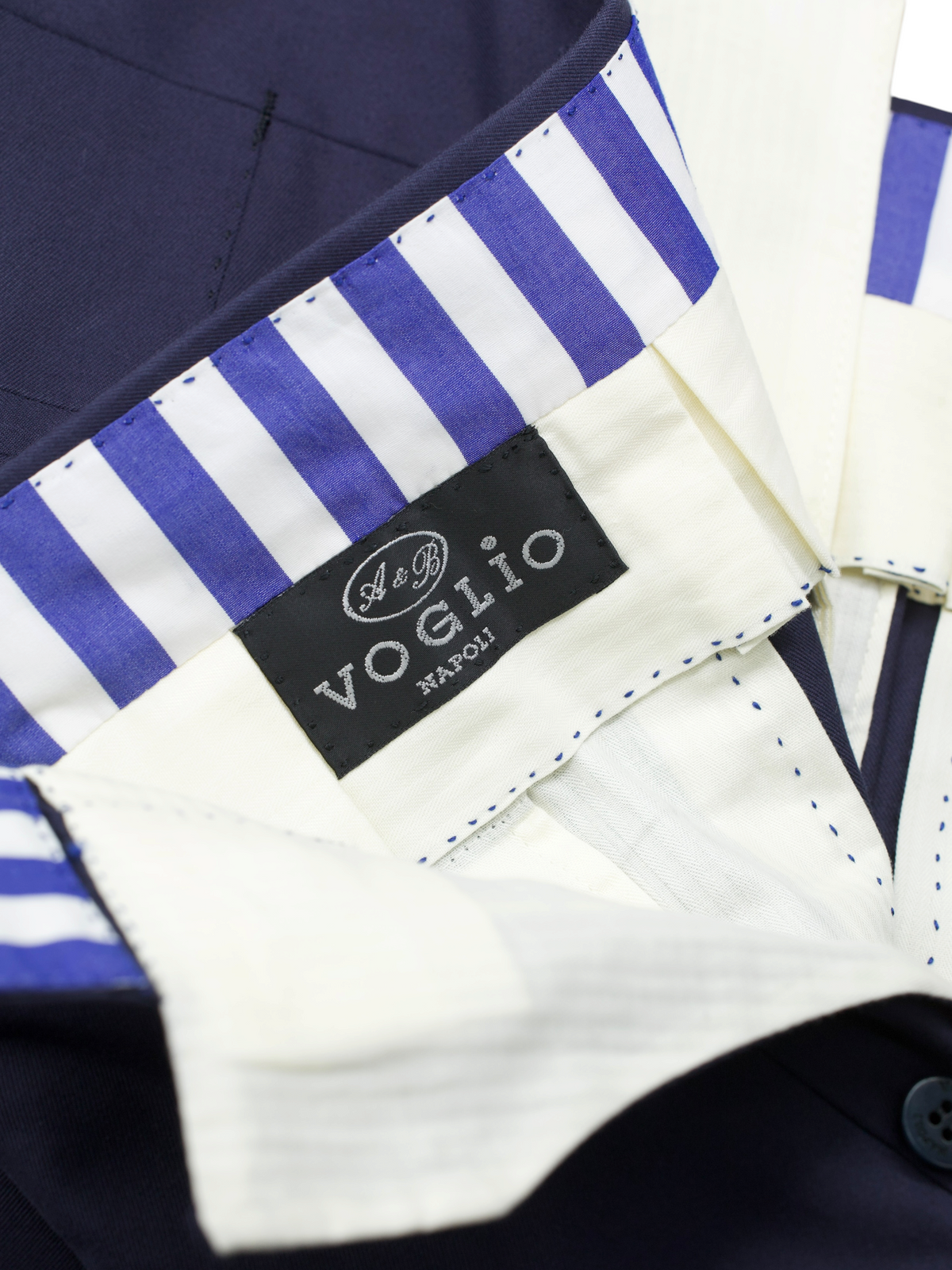 Sartoria Voglio Dark Blue Caccioppoli Cotton Twill Sartorial Trousers