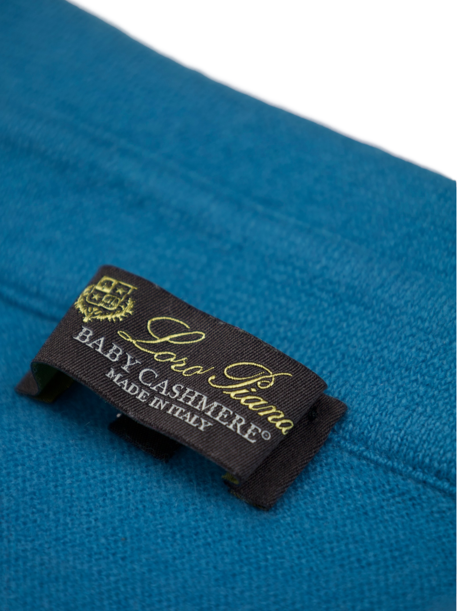 Loro Piana Turquoise Baby Cashmere Long Sleeve Polo