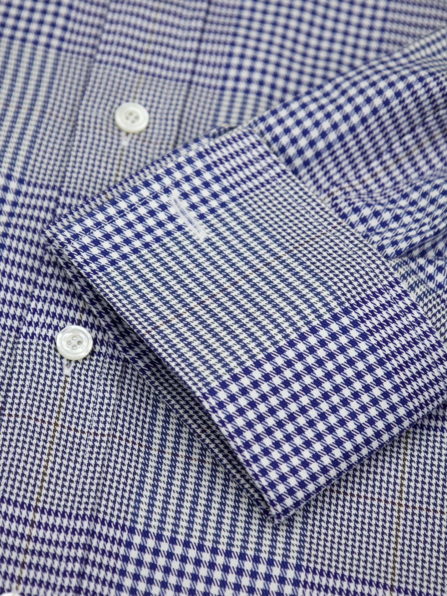 Tom Ford Blue Cotton Glencheck Shirt