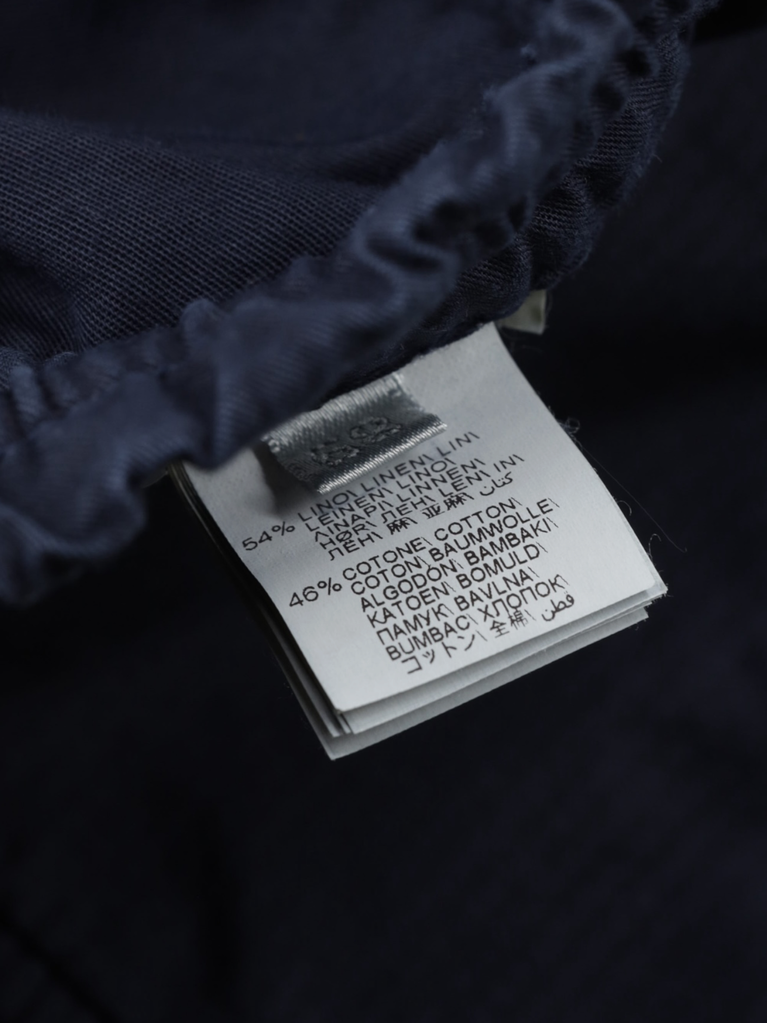 Brunello Cucinelli Navy Linen & Cotton Drawstring Trousers