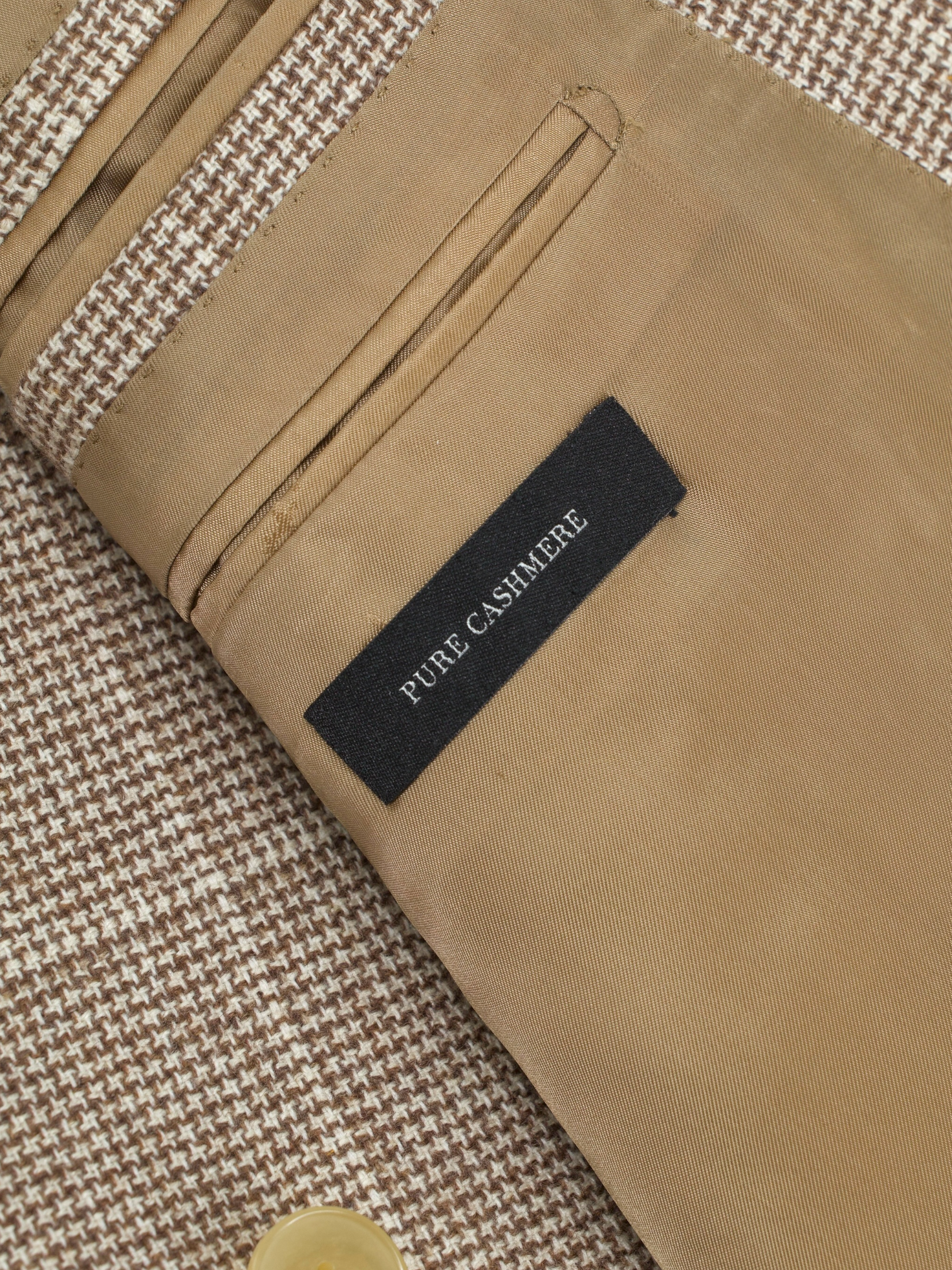 Ermenegildo Zegna Couture Light Brown Pure Cashmere Handmade Windowpane Jacket