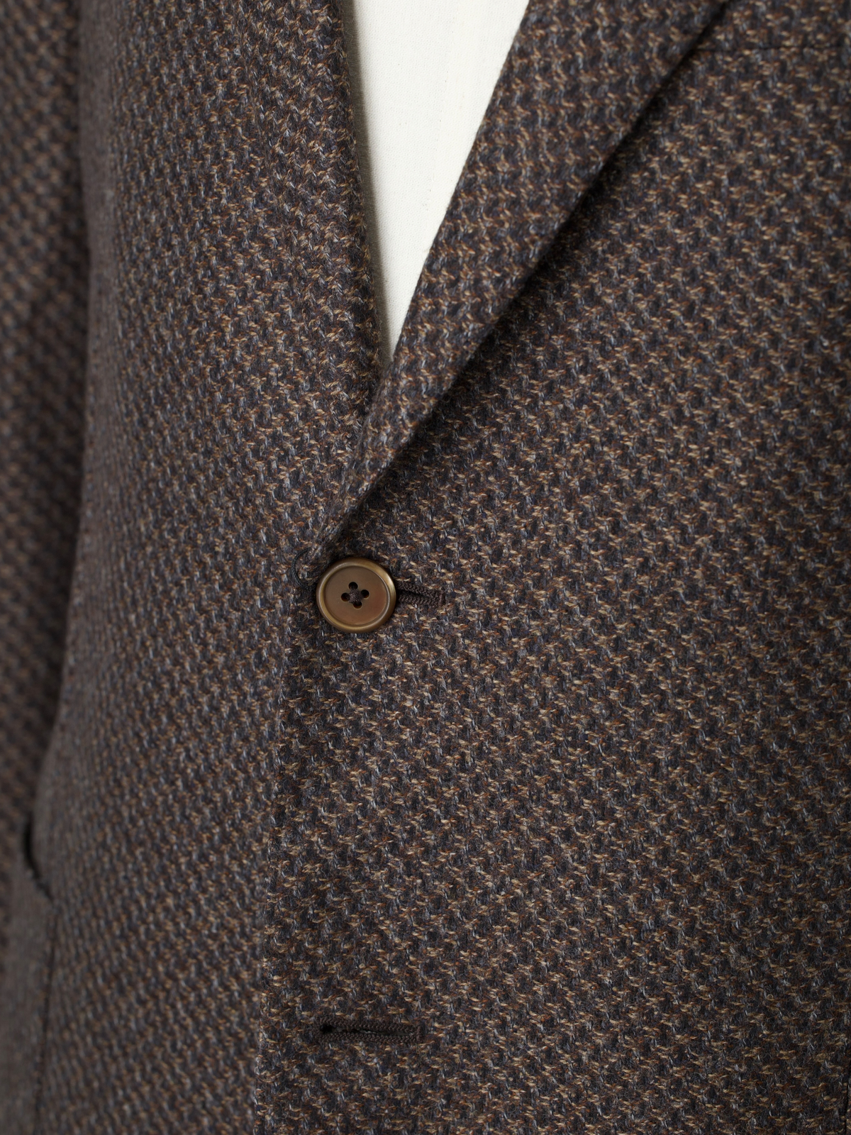 Corneliani Brown Wool & Silk Micro-Pattern Leader-Soft Jacket