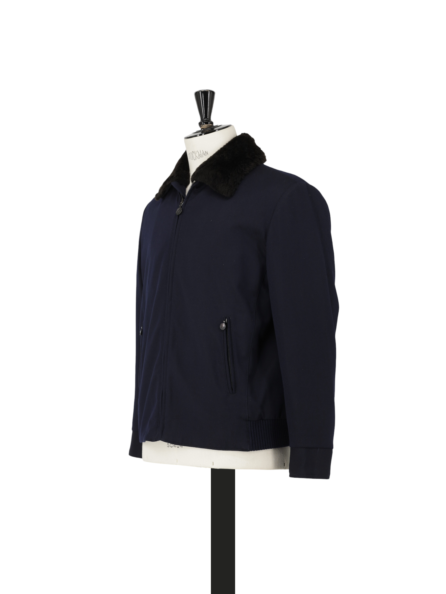 Brioni Navy Stormsystem Wool & Beaver-Fur Collar Blouson Jacket