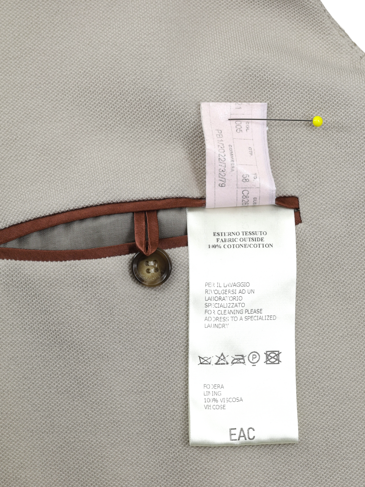 Mandelli Light Brown Lightweight-Cotton Unconstructed Tricot Jacket