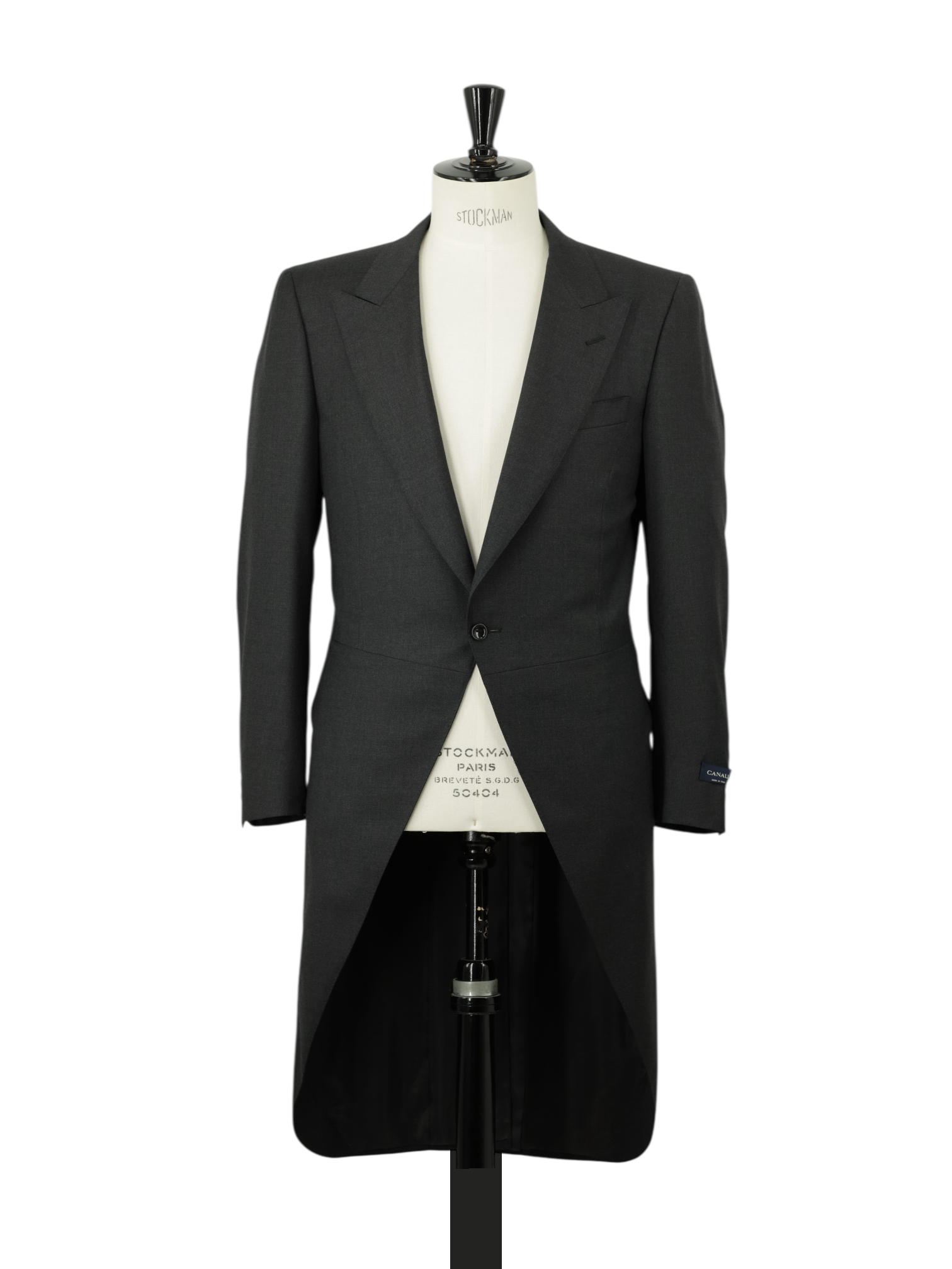 Canali Dark Grey Extrafine Wool Twill Jacquet