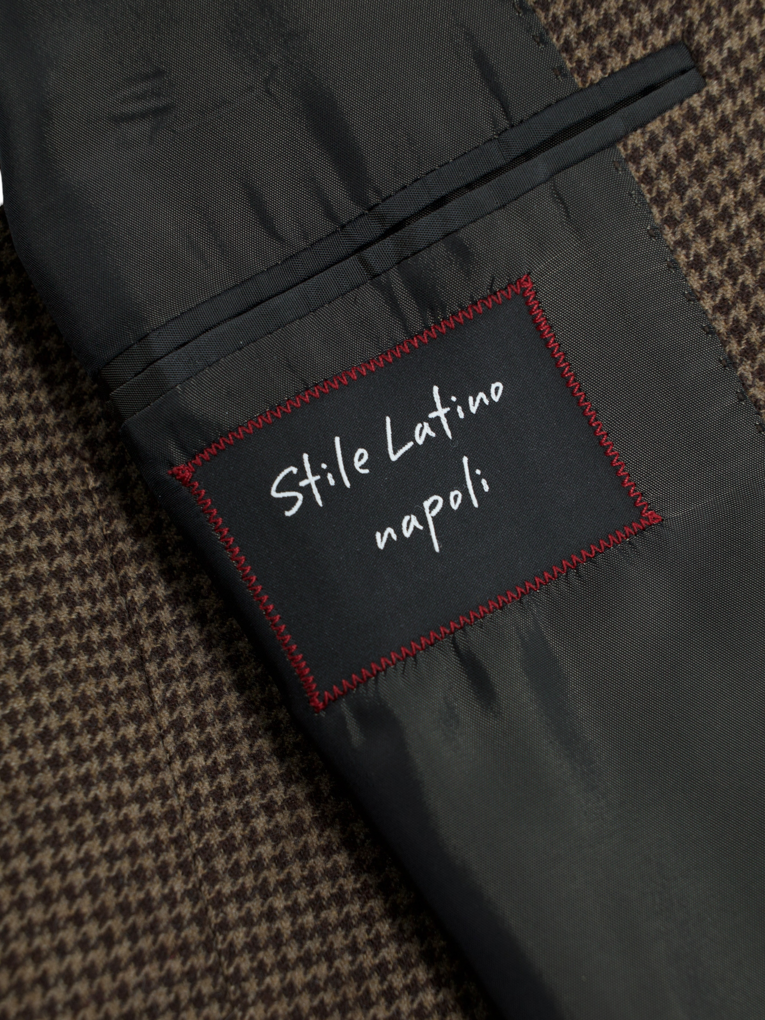 Stile Latino Brown Saxony-Wool Pied de Poule Jacket