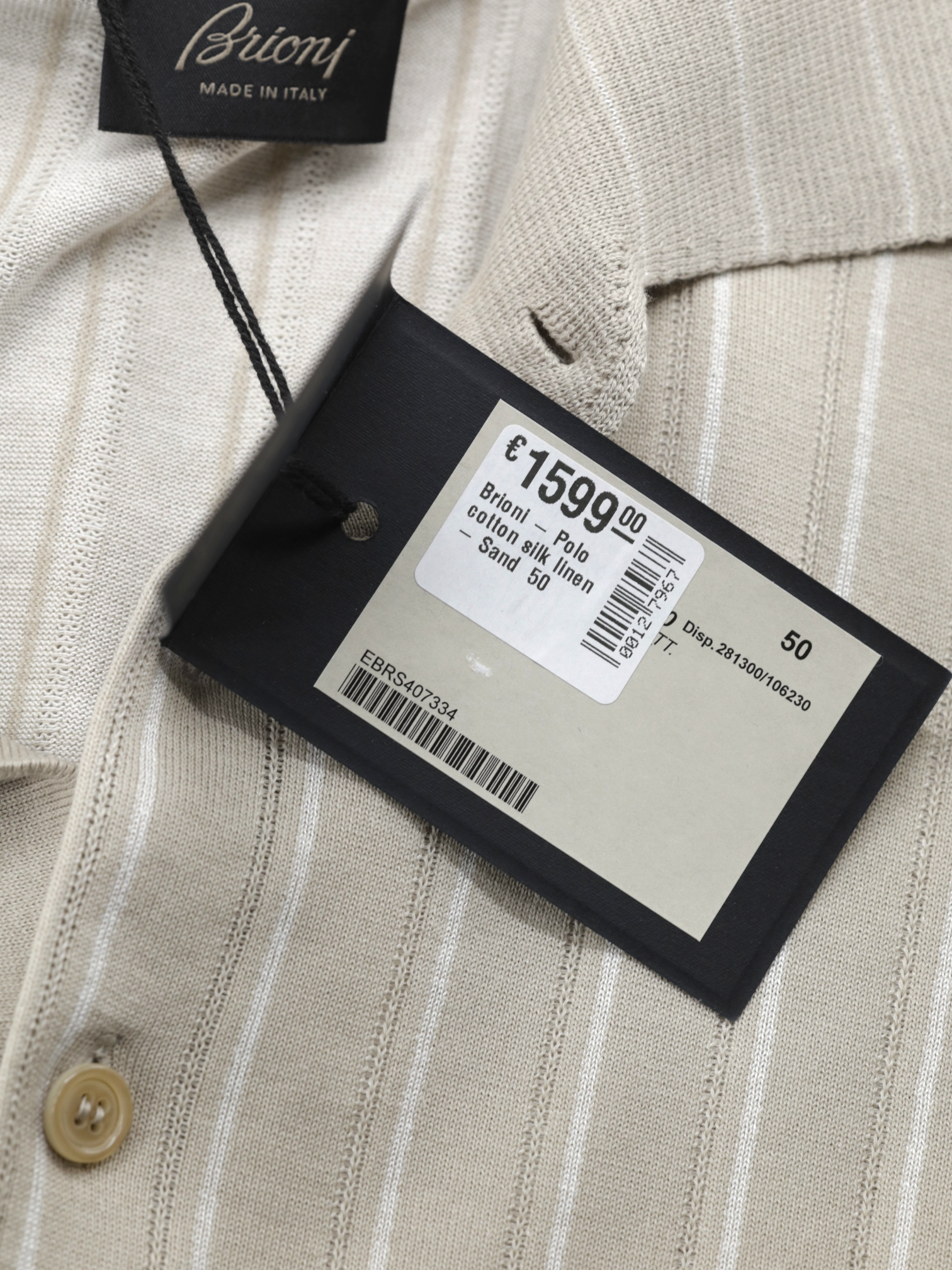Brioni Sand Cotton, Silk & Linen Vintage-Stripe Polo