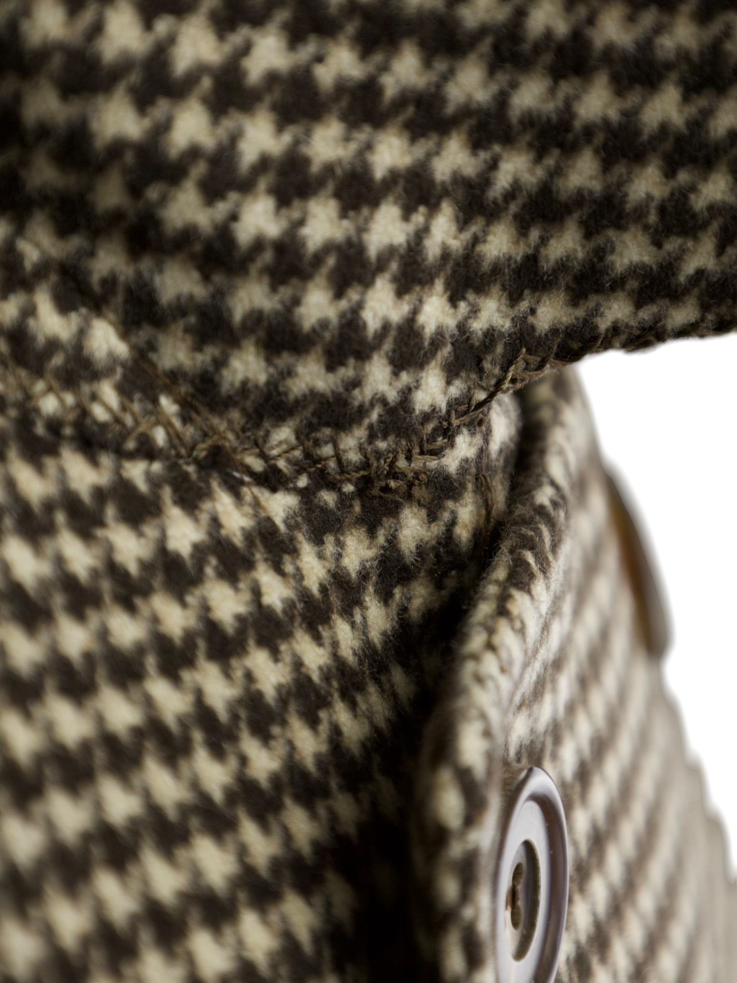 Kiton Light Brown Double-Breasted Pure Cashmere Houndstooth Sartorial Overcoat