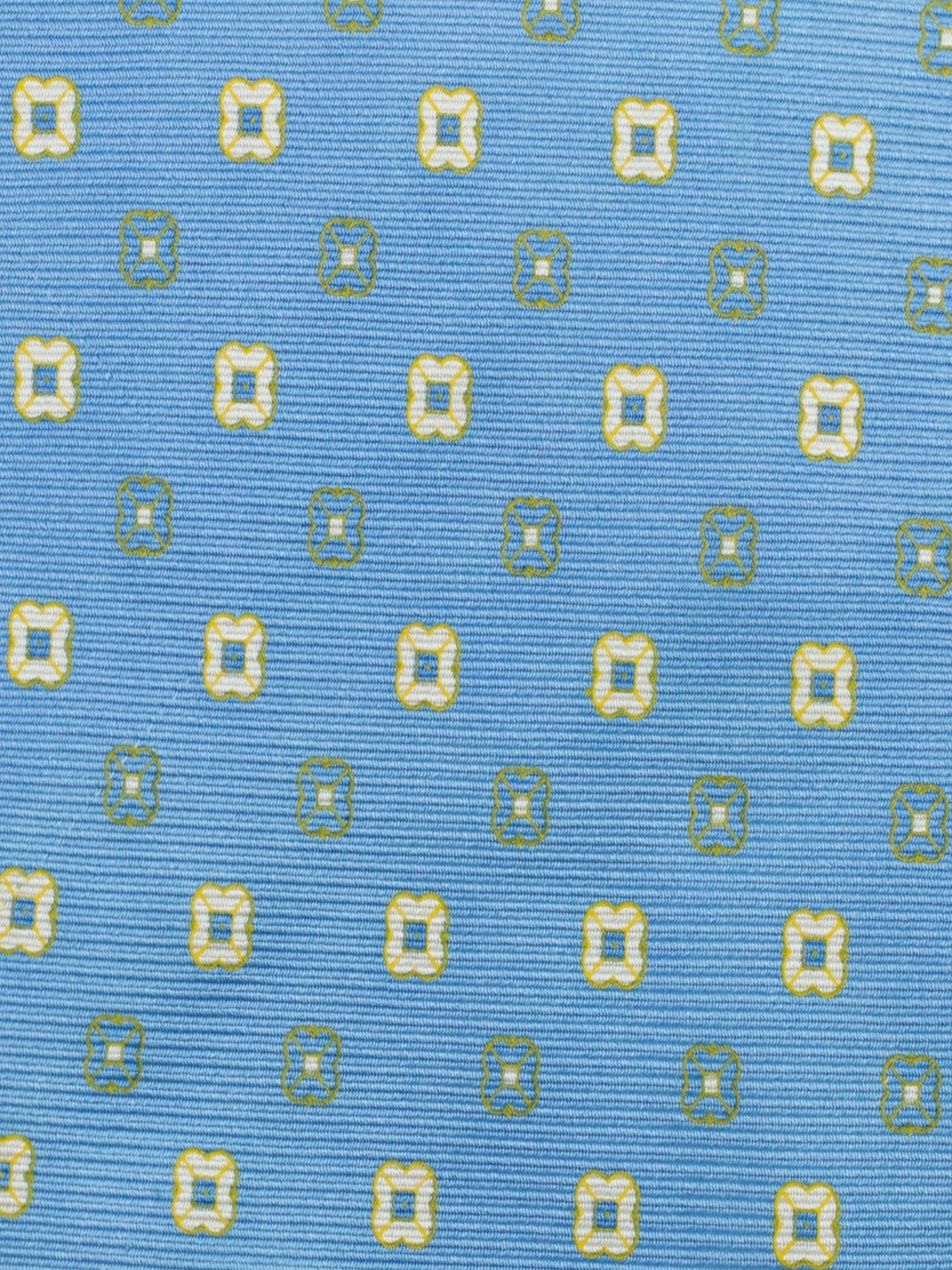 Luigi Borrelli 5-Fold Sky Blue & Light Green Silk Floral Pattern Tie