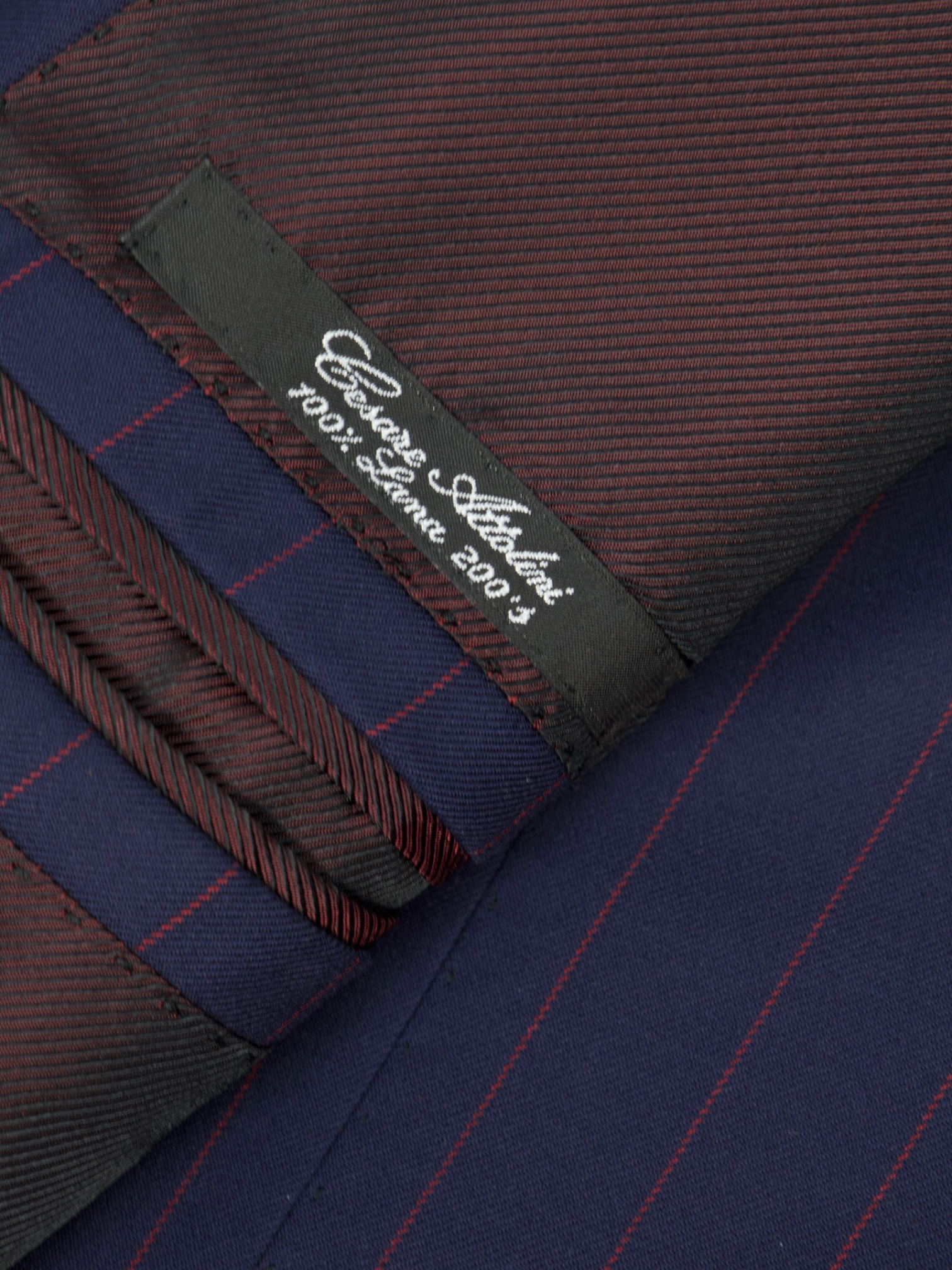 Cesare Attolini Blue & Red Double Breasted Super 200's Pinstripe Suit