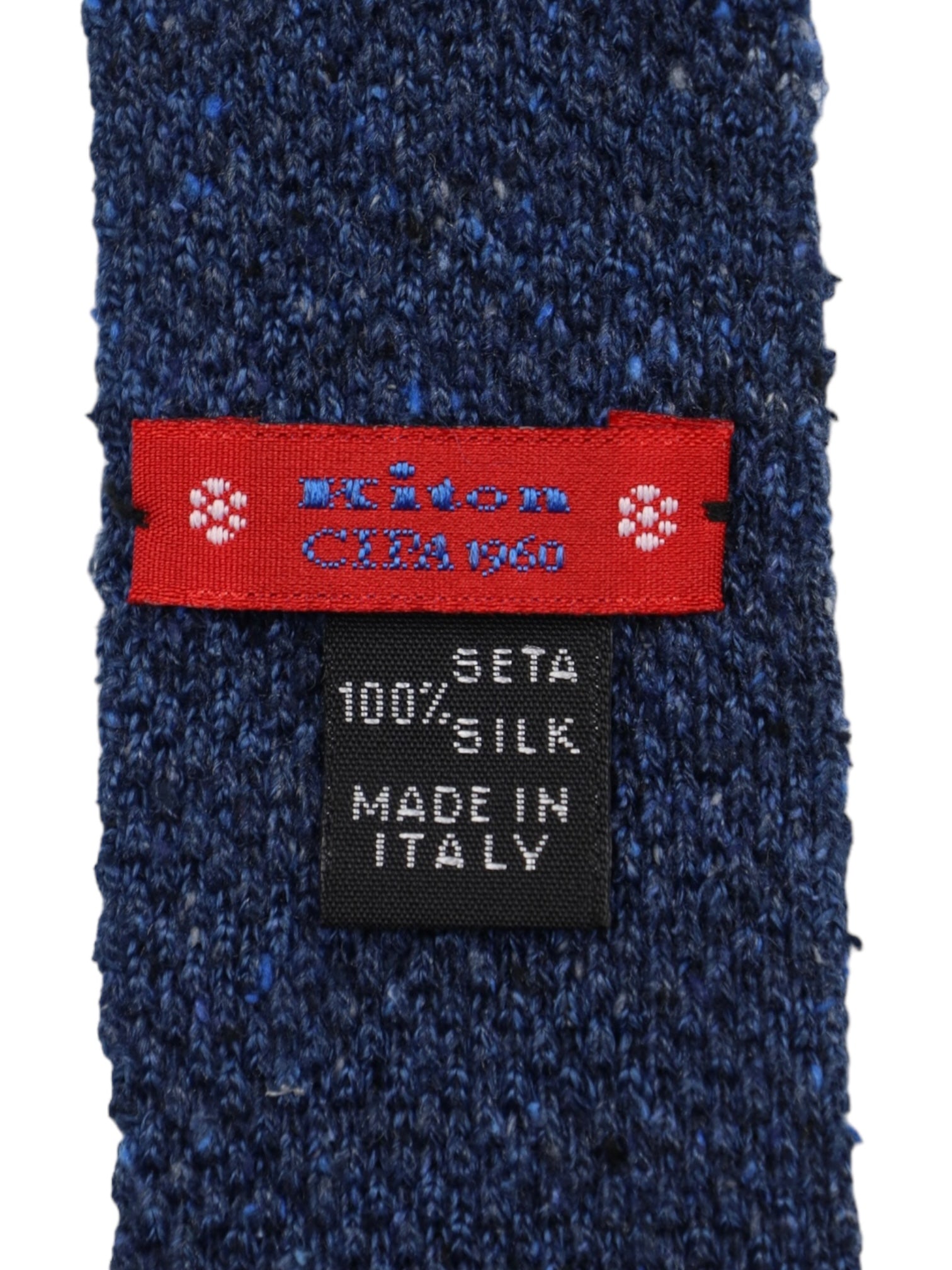 Kiton Blue Speckle Knitted Silk Tie