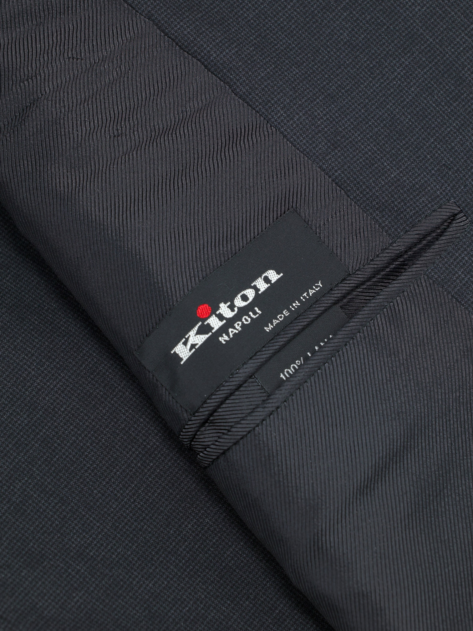 Kiton Dark Grey Fine-Wool Puppytooth Suit