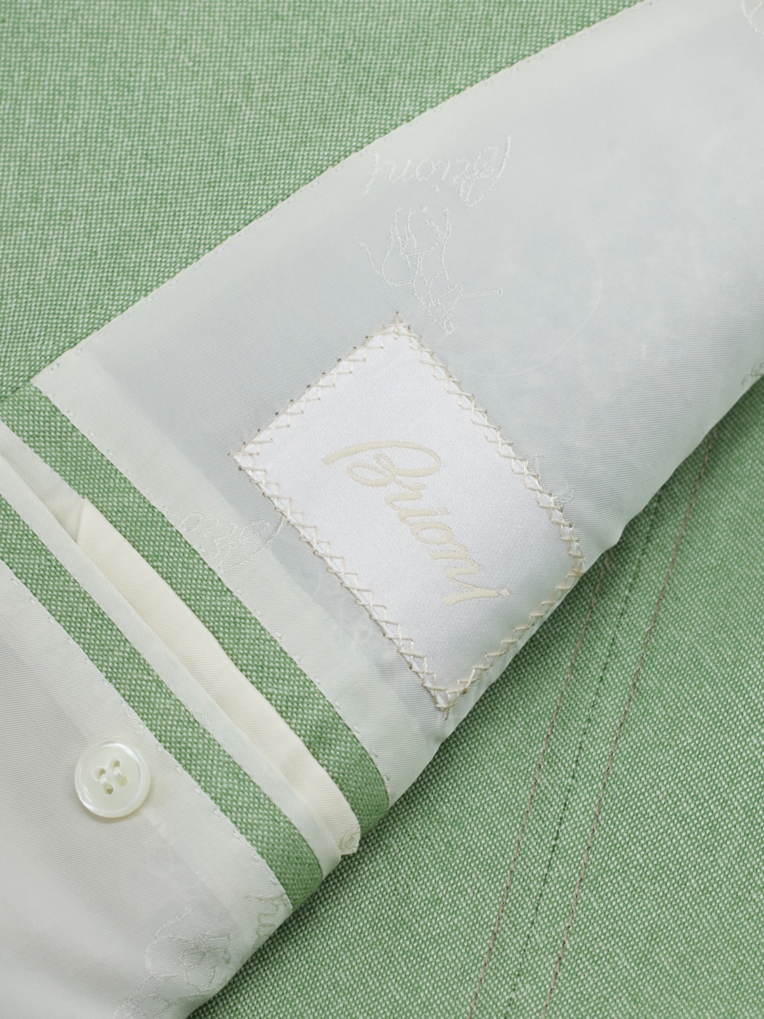 Brioni Light Green Vintage Cashmere & Silk 1990's Leisure Jacket