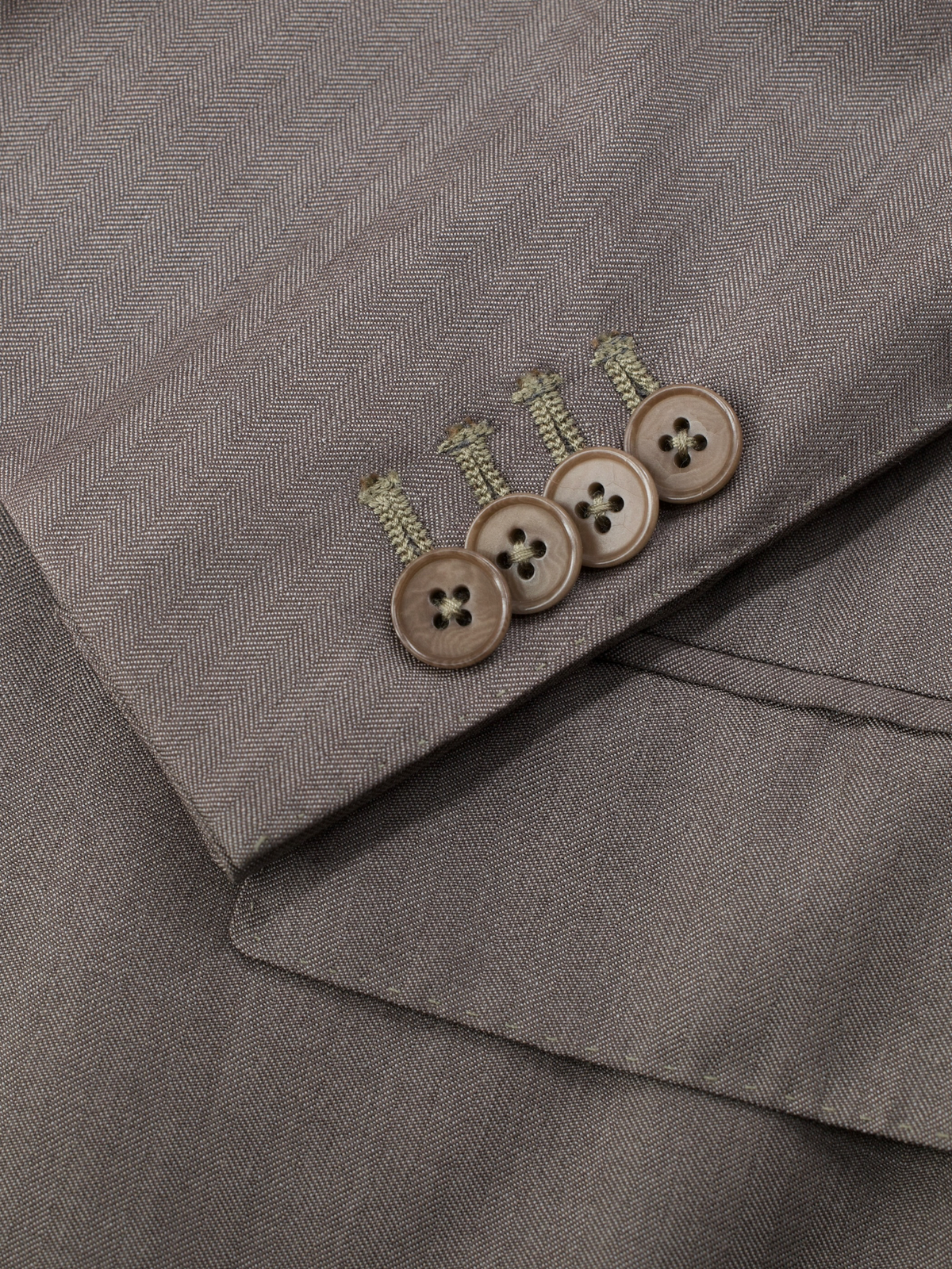 Ermenegildo Zegna Warm Taupe 4-Seasons Trofeo-Wool Herringbone Suit