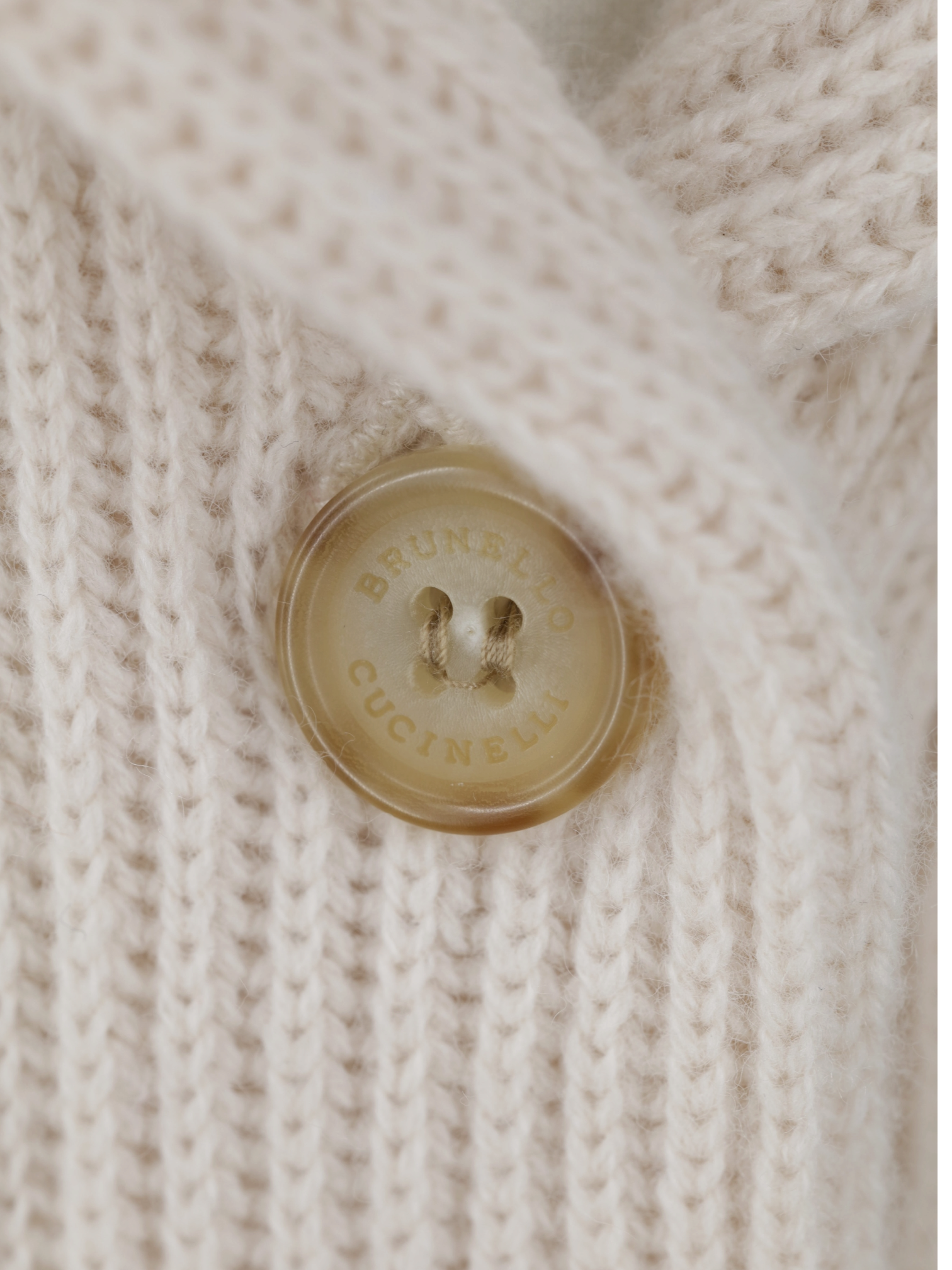Brunello Cucinelli Crème Pure-Cashmere Shawl-Lapel Cardigan