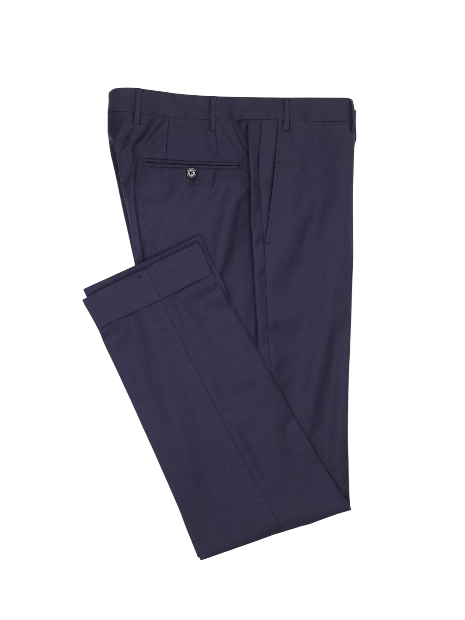 Corneliani Navy Wool Twill Essential Trousers