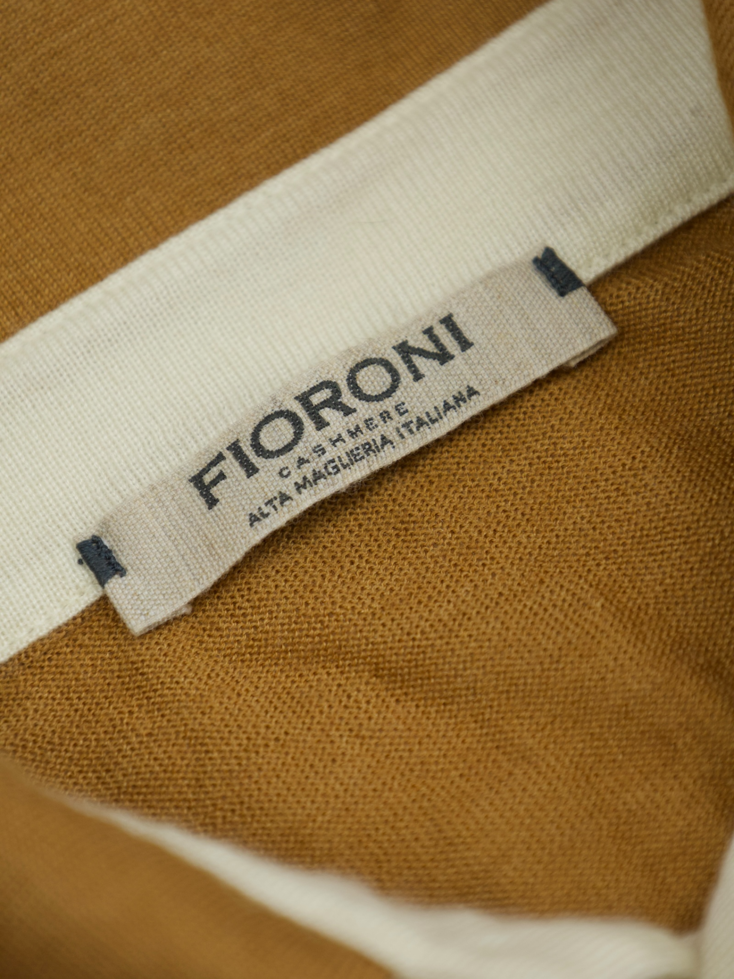 Fioroni Mocca Brown Bicolor Cashmere & Silk Long-Sleeve Polo