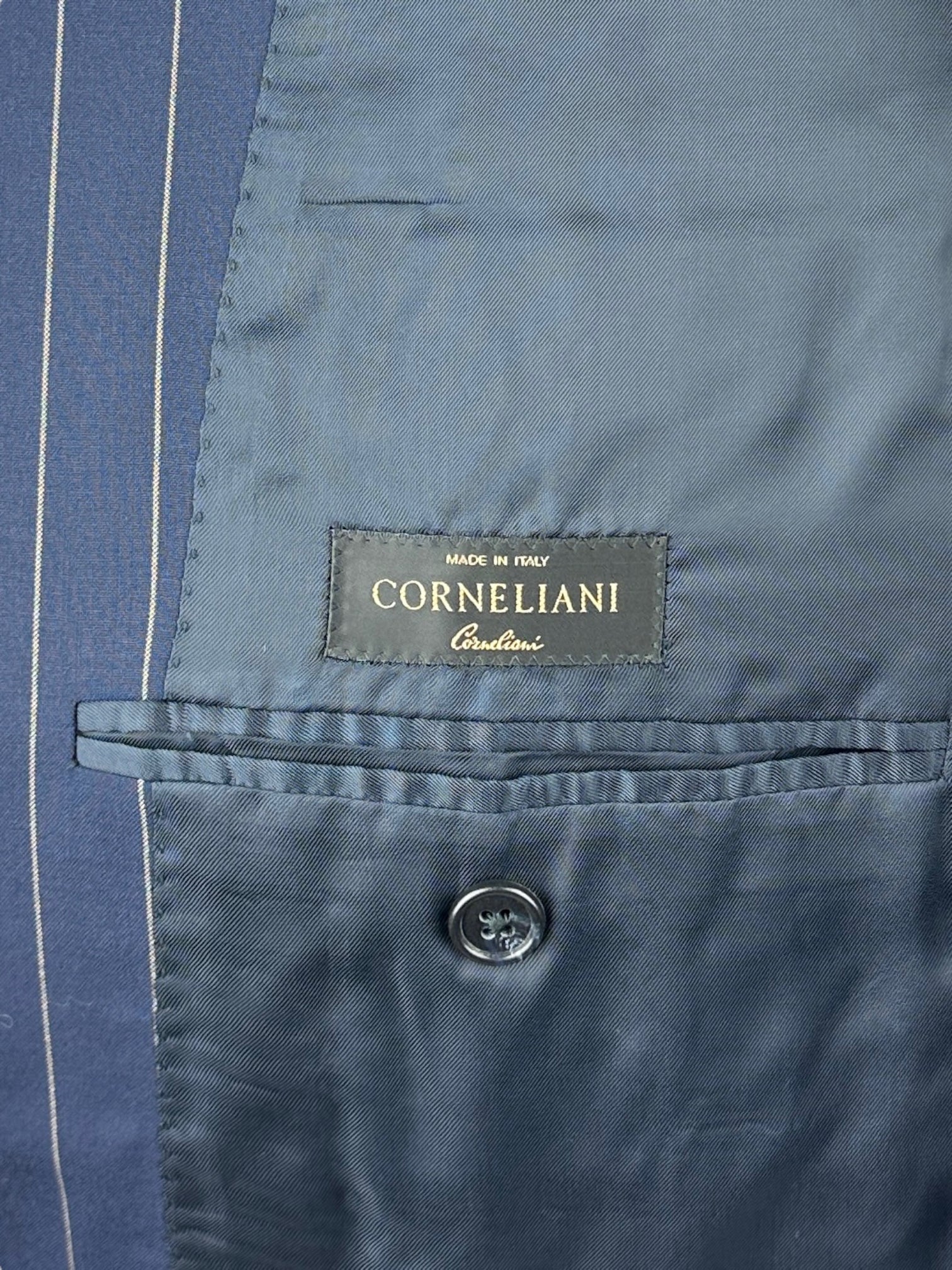 Corneliani Blue Super 150's Pinstripe Suit