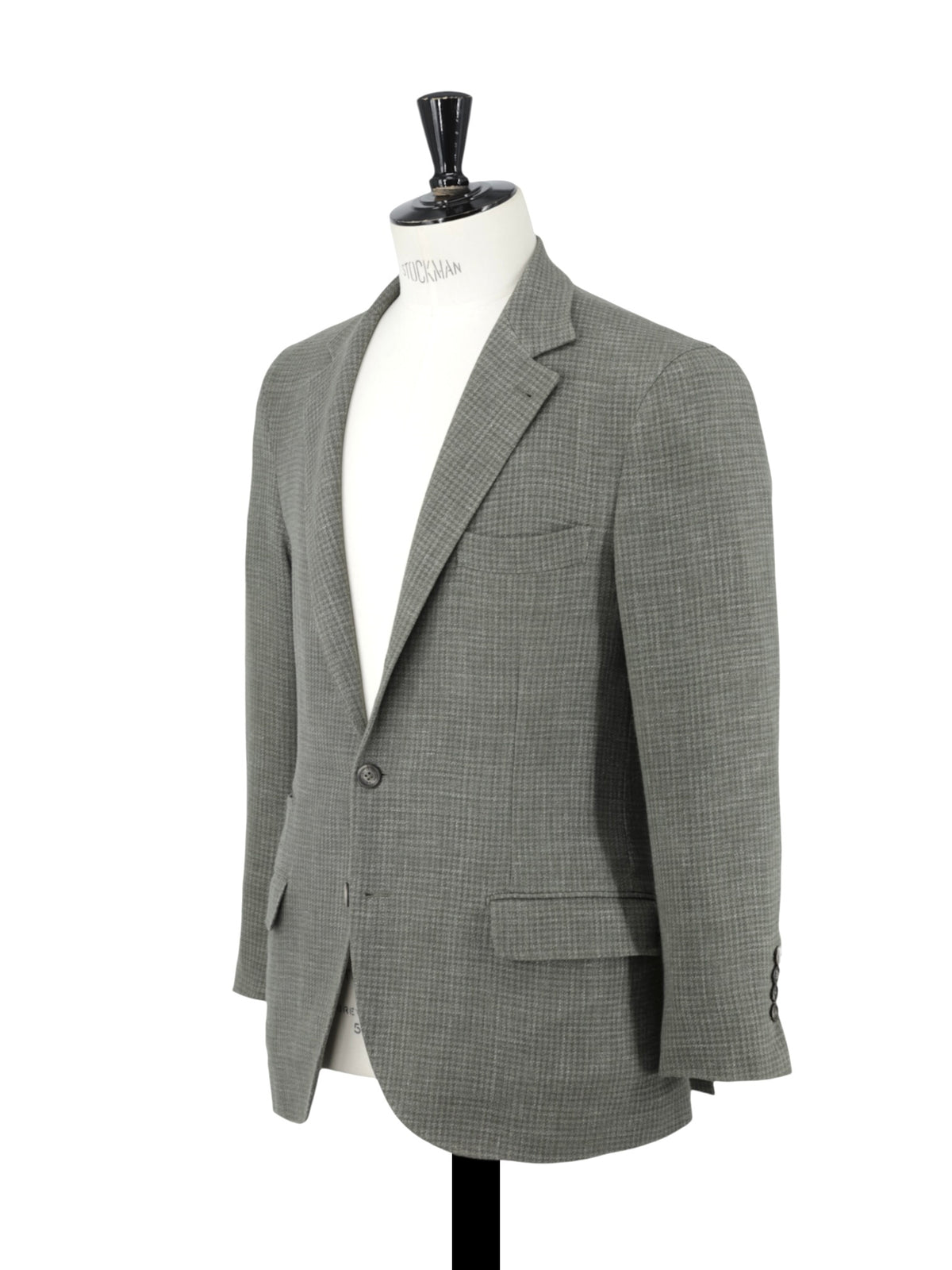 Brunello Cucinelli Sage Green Wool, Linen & Silk Pied de Poule Jacket