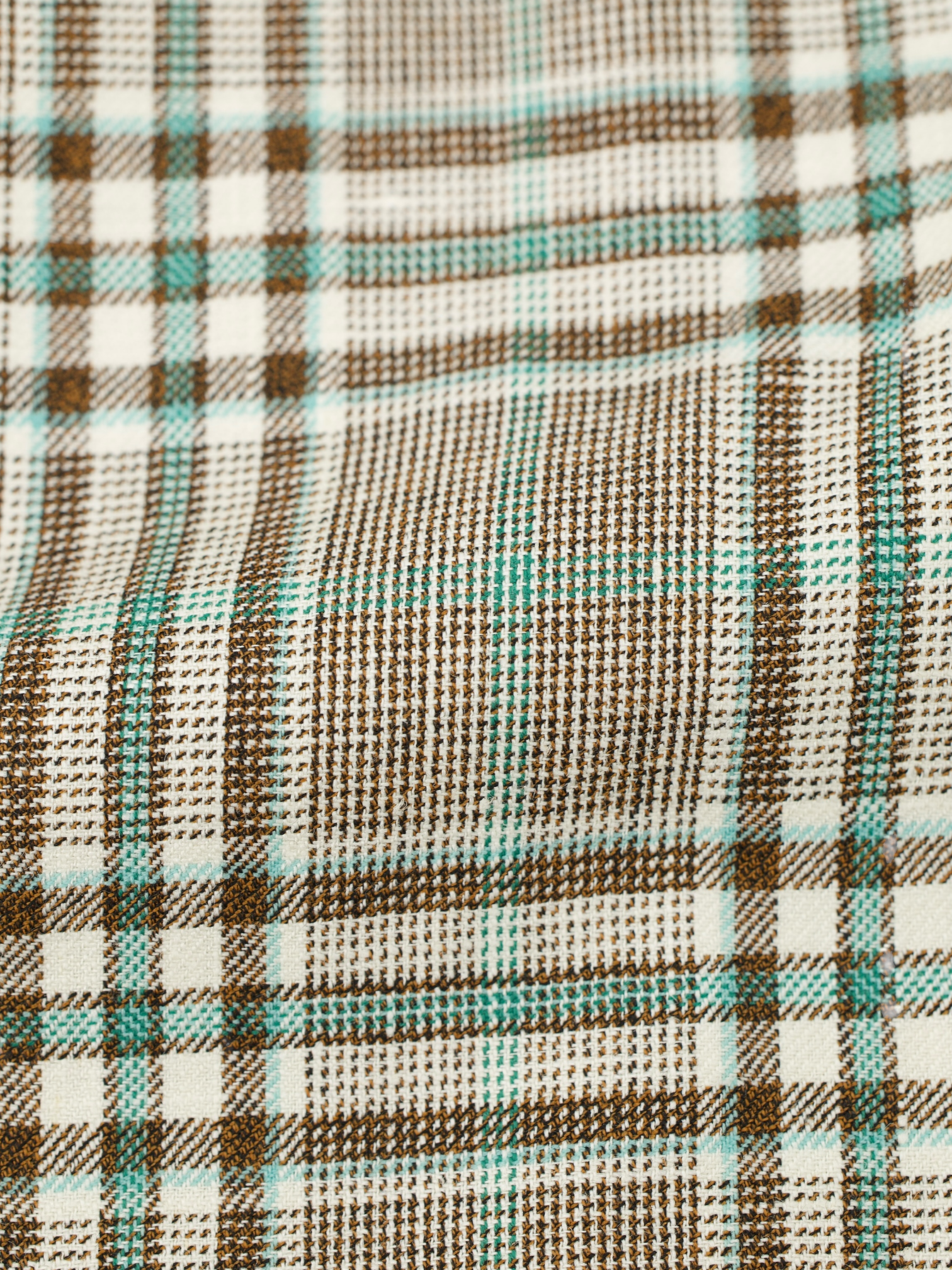 Isaia Taupe & Turquoise Wool, Linen, Silk & Cashmere Tartan Jacket