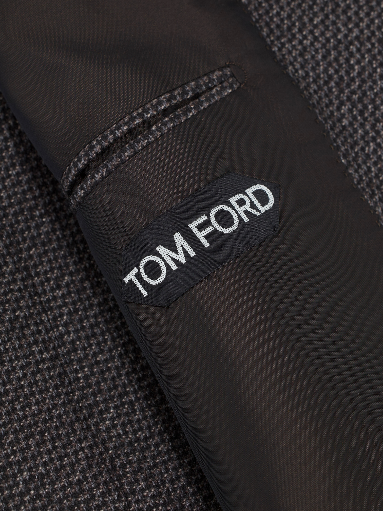 Tom Ford Warm Taupe Silk & Cashmere Micro-Pattern Windsor Jacket