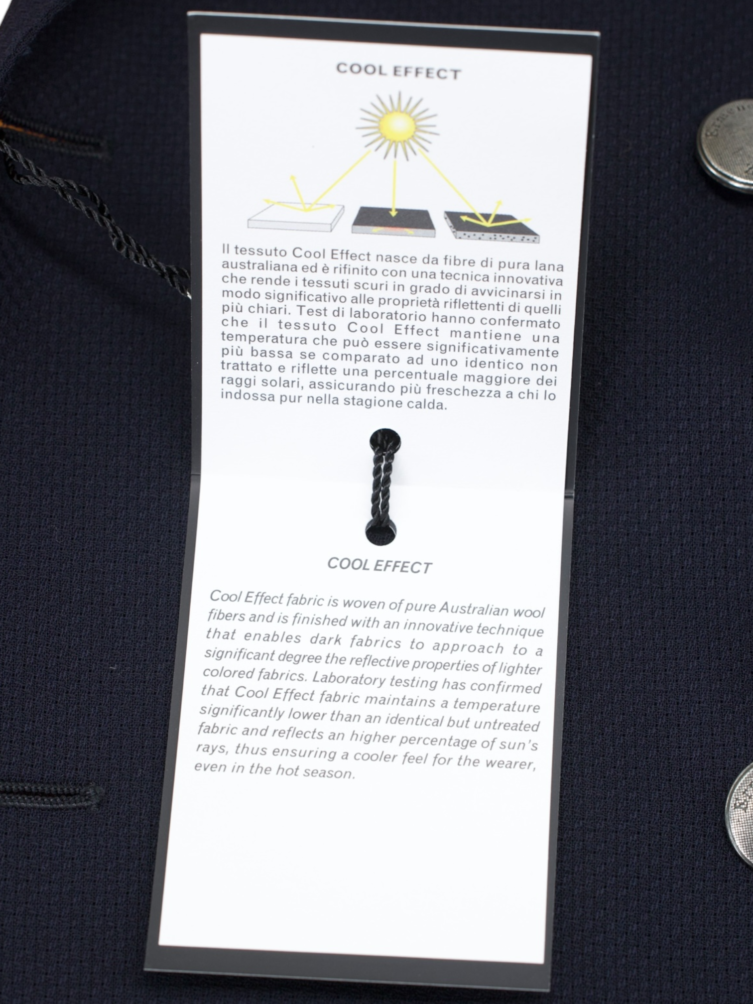 Ermenegildo Zegna Navy Double Breasted "Cool-Effect" Wool Mila Jacket