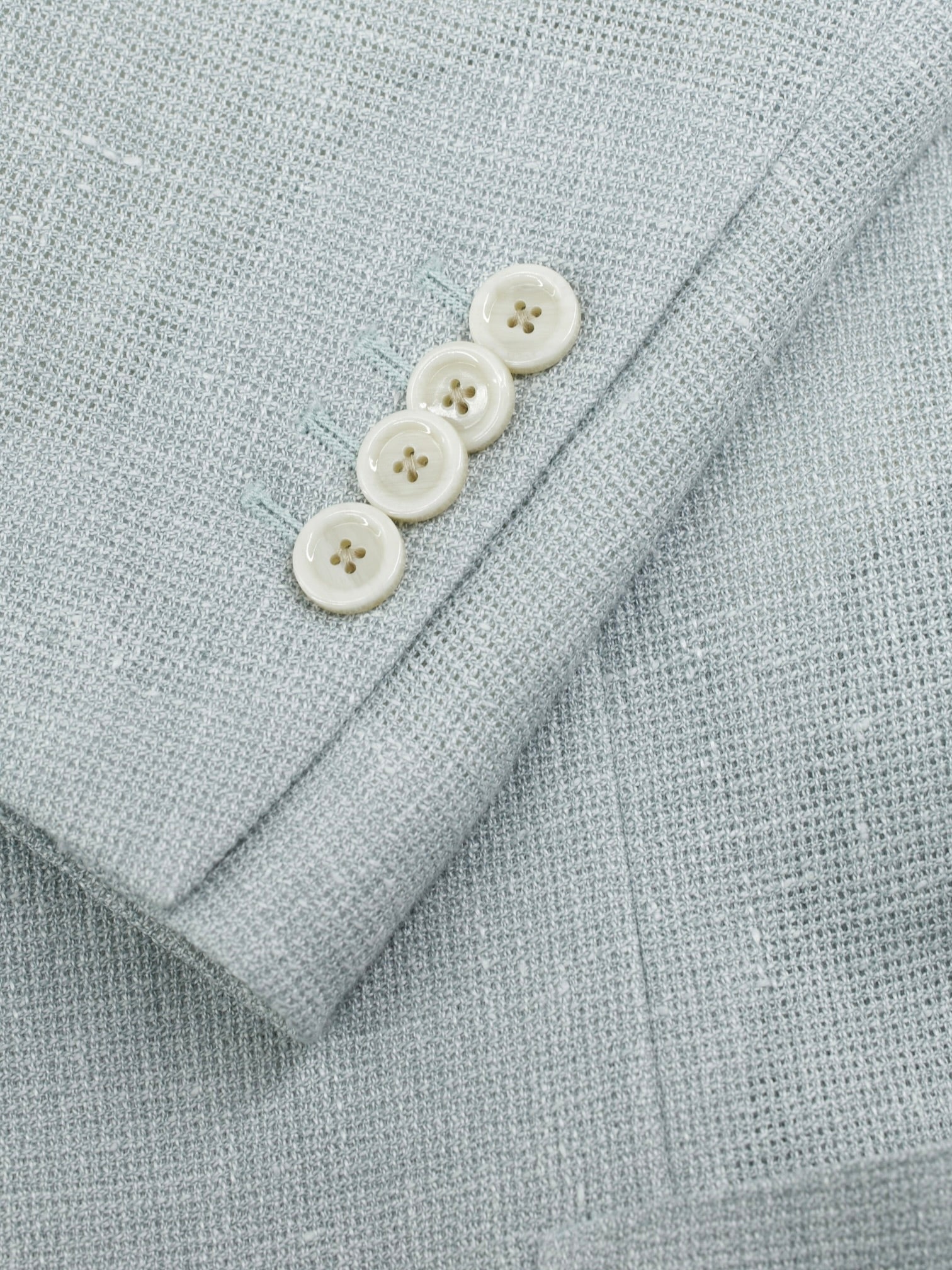 Lardini Seafoam Green Linen & Wool Hopsack Jacket