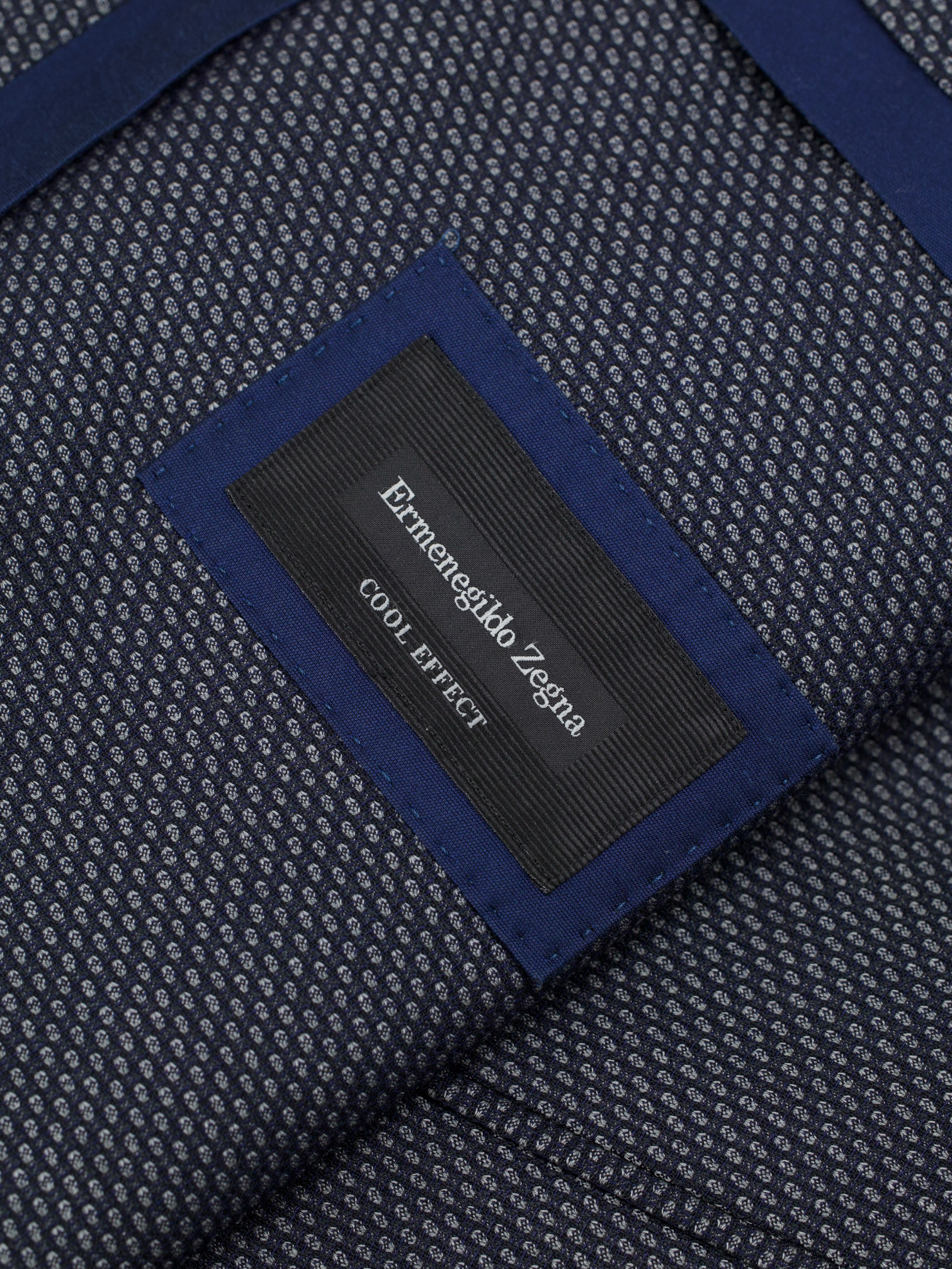 Ermenegildo Zegna Steel Grey "Cool Effect" Wool Micro-Pattern Jacket