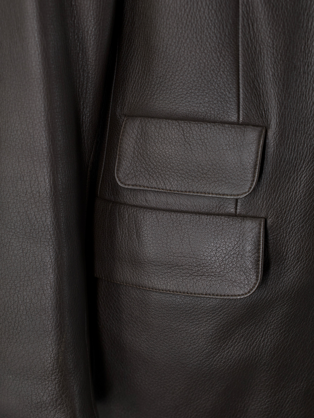 Hermès Dark Brown Deerskin Leather Jacket