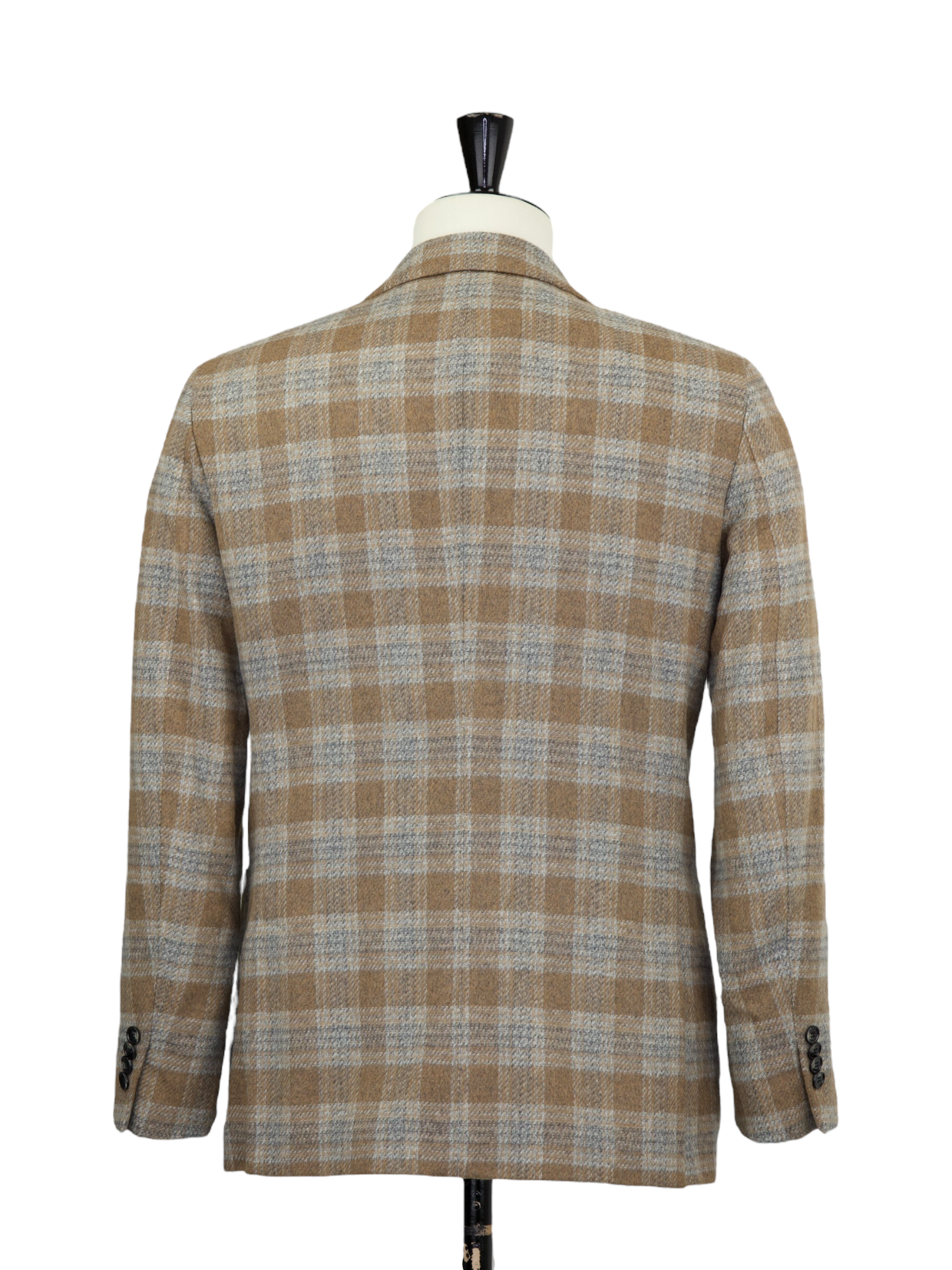 Ermenegildo Zegna Caramel & Taupe Wool-Stretch Windowpane Jacket