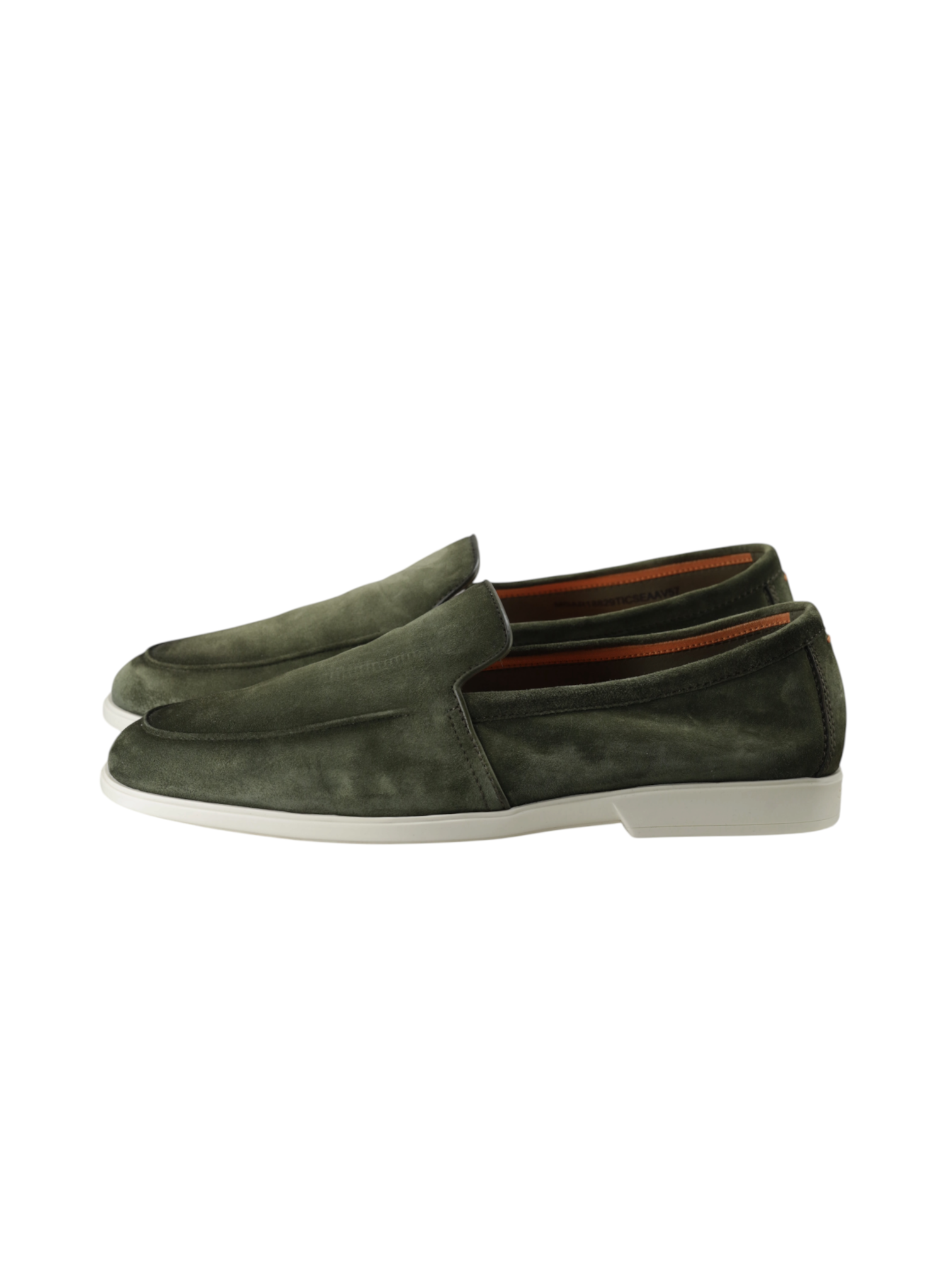Santoni Olive Green Suede Malibu Loafer