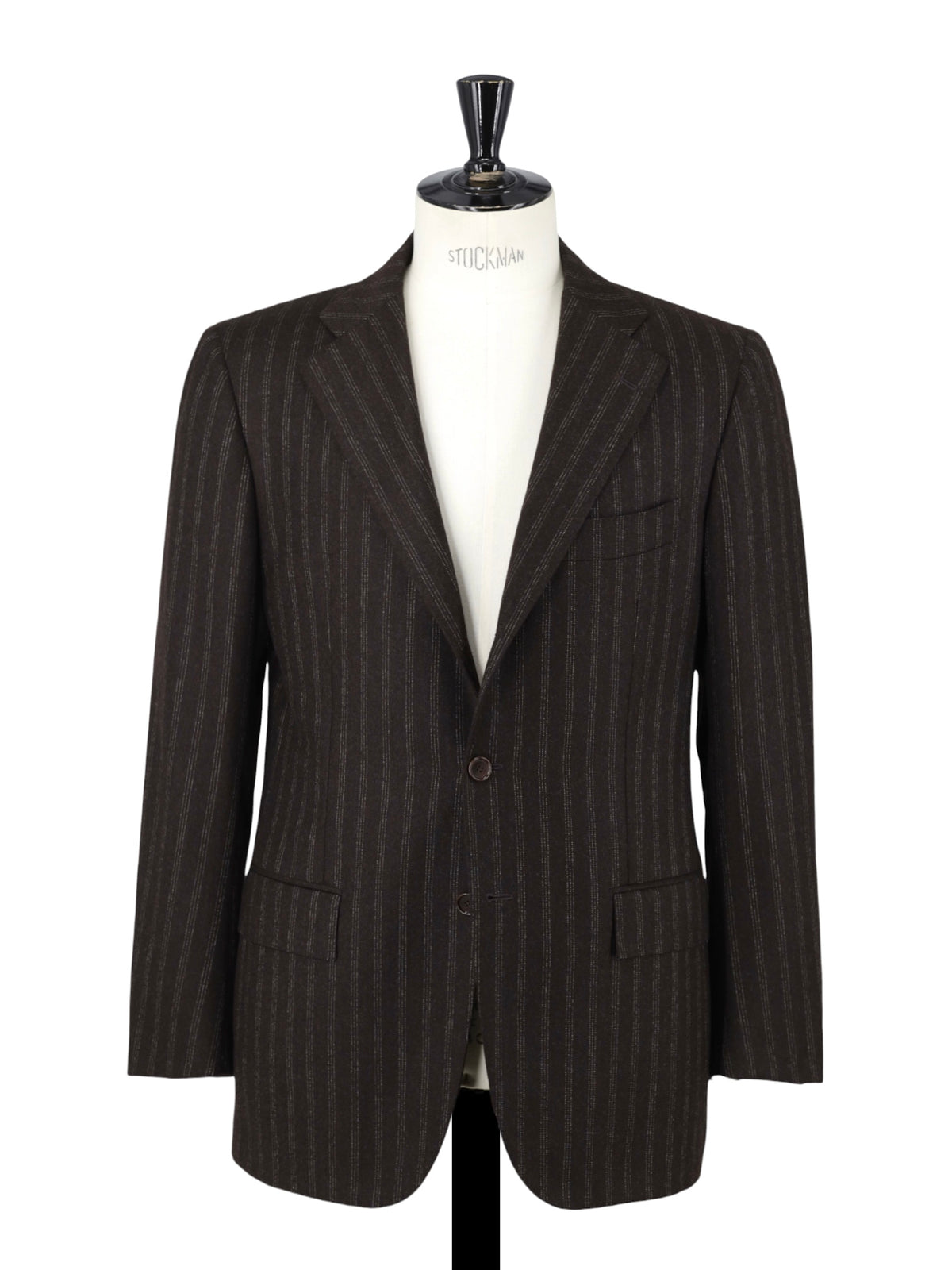 Cesare Attolini Dark Brown Wool-Flannel Vintage-Stripe Suit