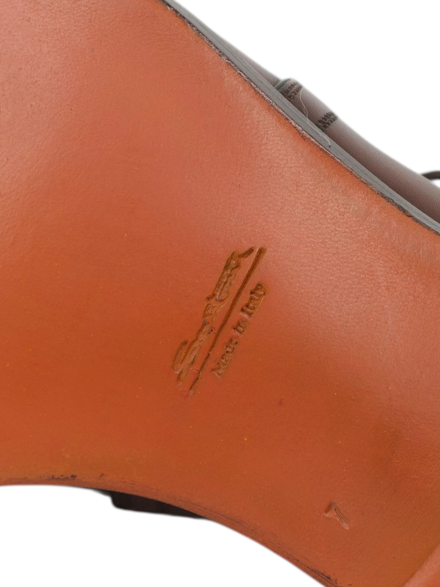 Santoni Mahogany Brown Calfleather Handpainted Derby Shoes