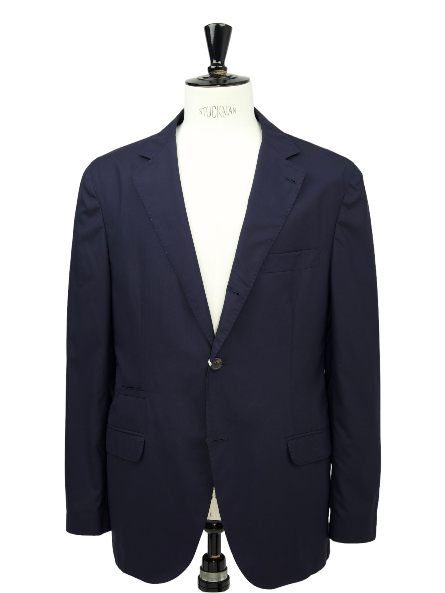 Brunello Cucinelli Navy Wool & Silk Unconstructed Jacket