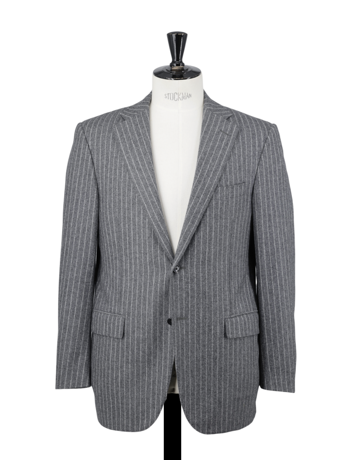 Corneliani Grey Wool-Flannel Classic Pinstripe Winter Suit