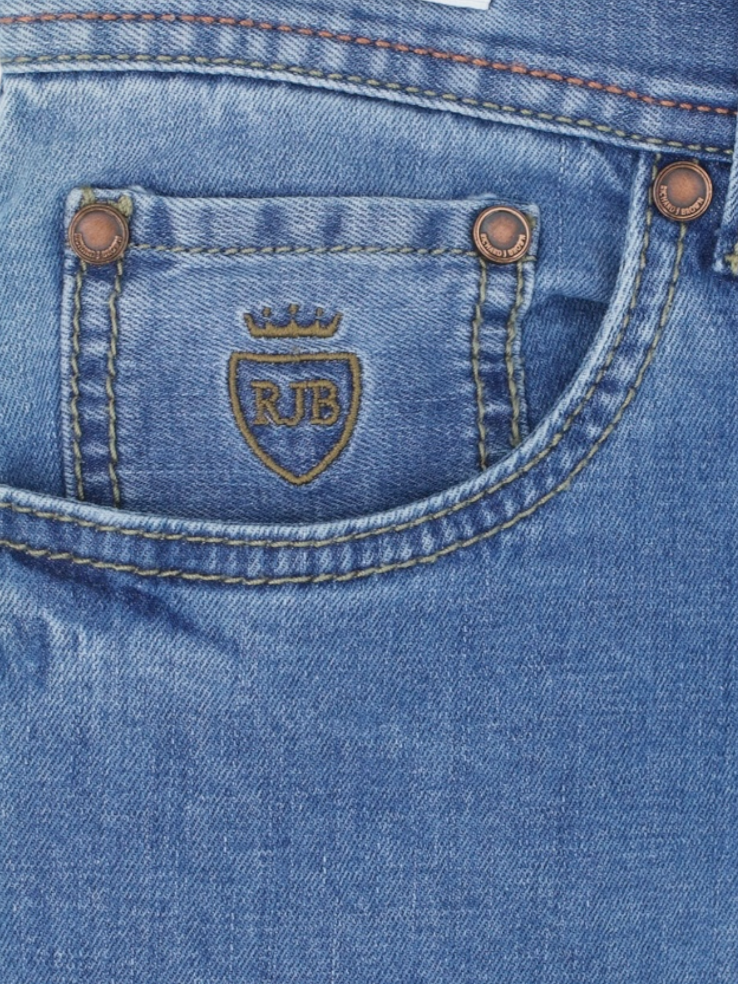 Richard J. Brown Light Blue Cotton, Linen & Stretch "Tokyo-S" Jeans
