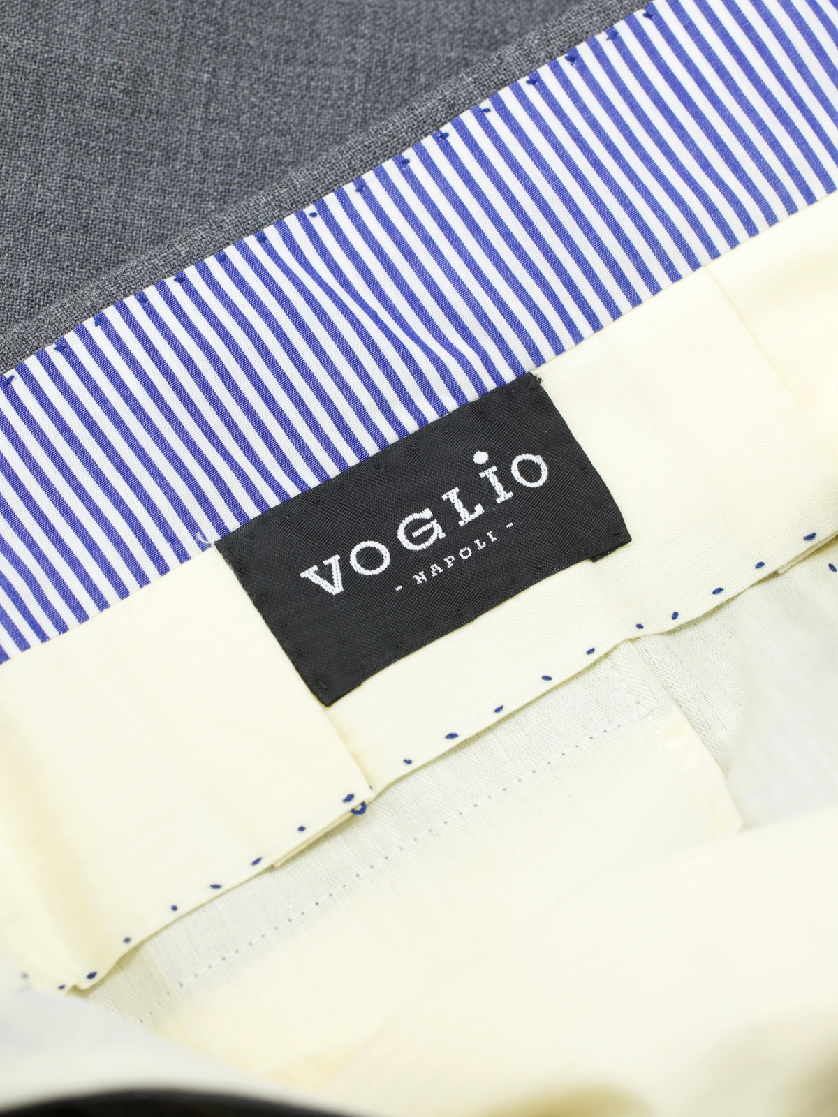 Sartoria Voglio Grey "Fresco III" Wool Melange Sartorial Trousers