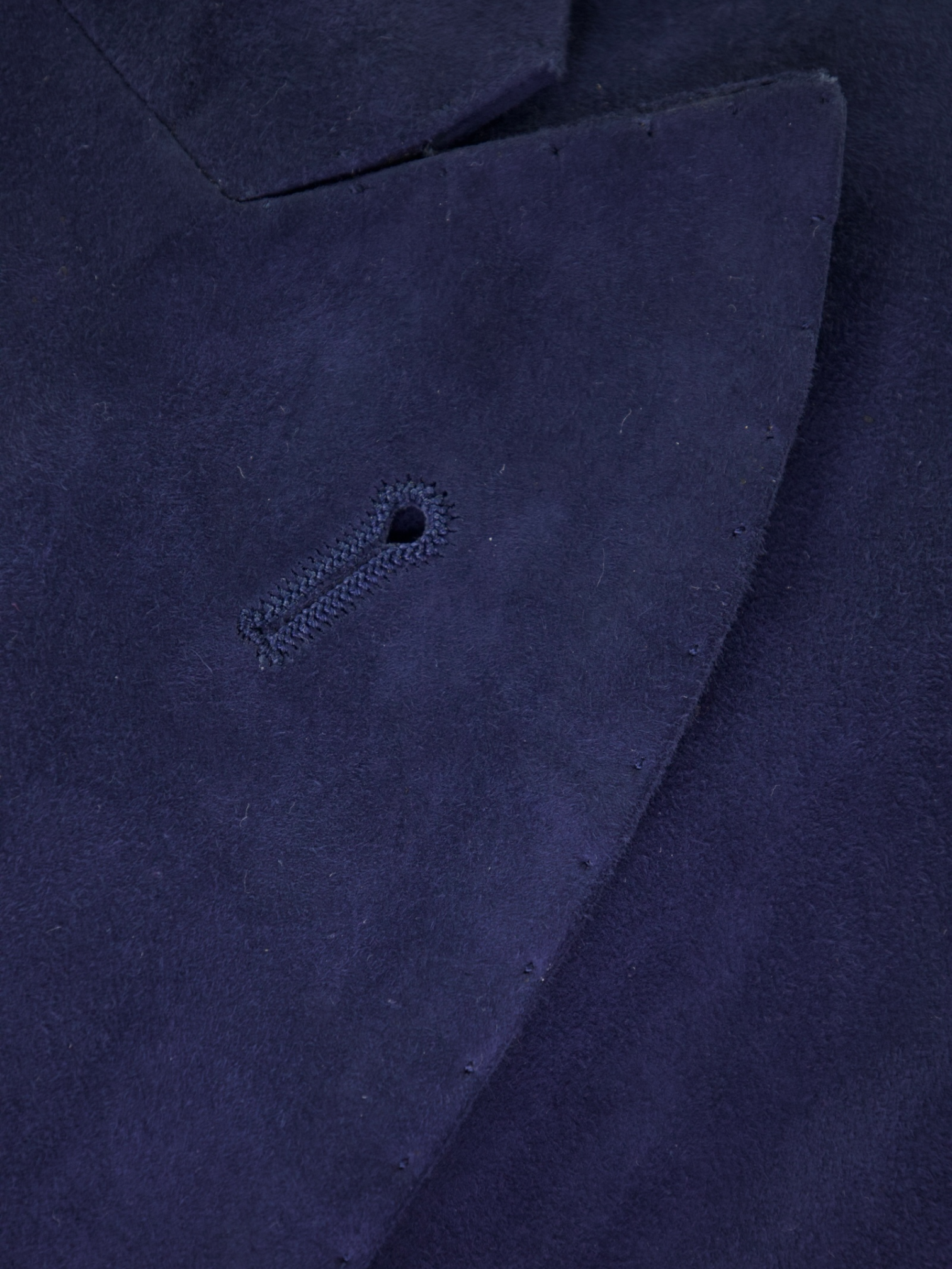 Rifugio Navy Double-Breasted Suede Blazer