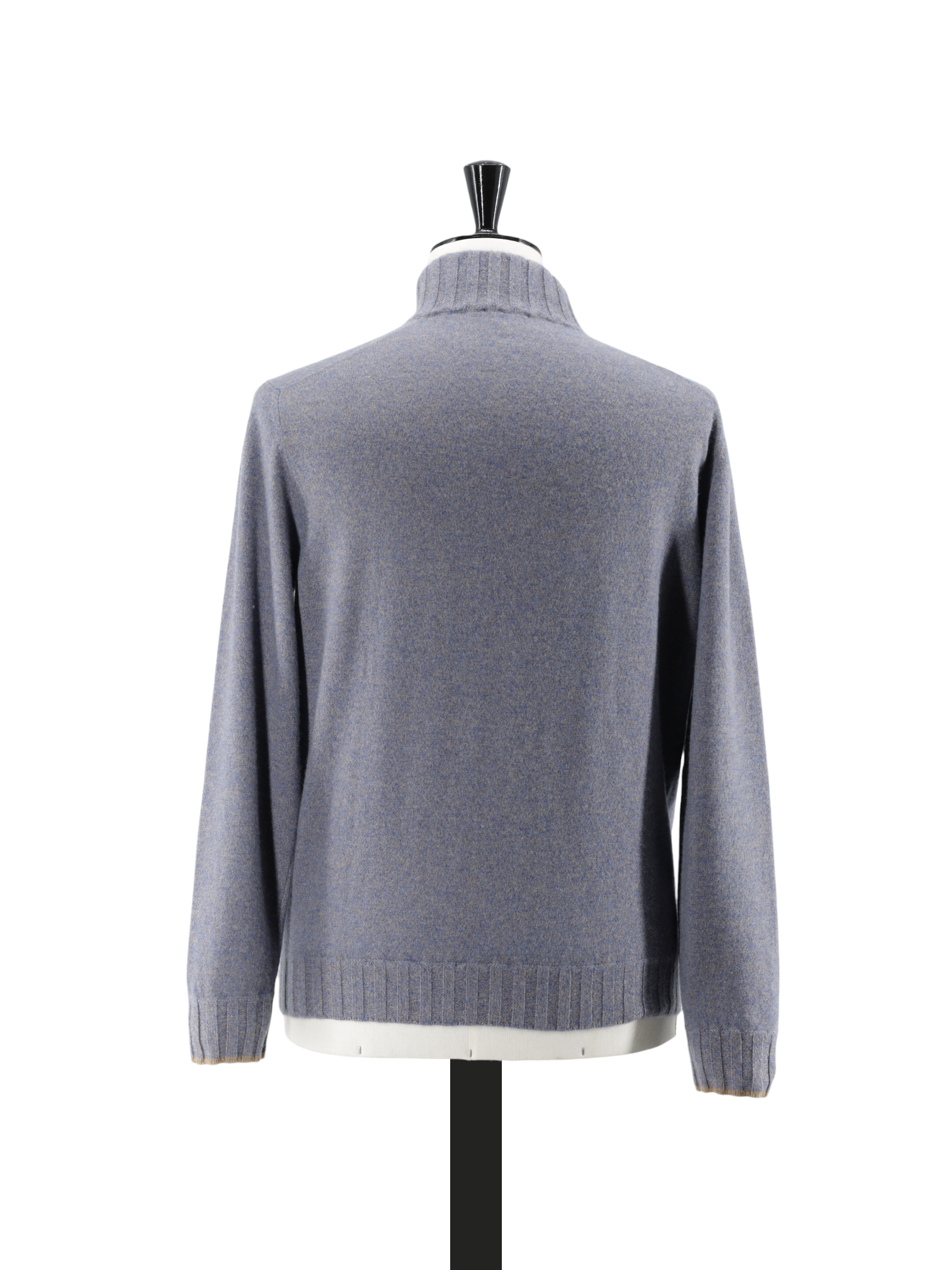 Cesare Attolini Steel Blue Mélange Duvet Cashmere Button-Up Knitwear