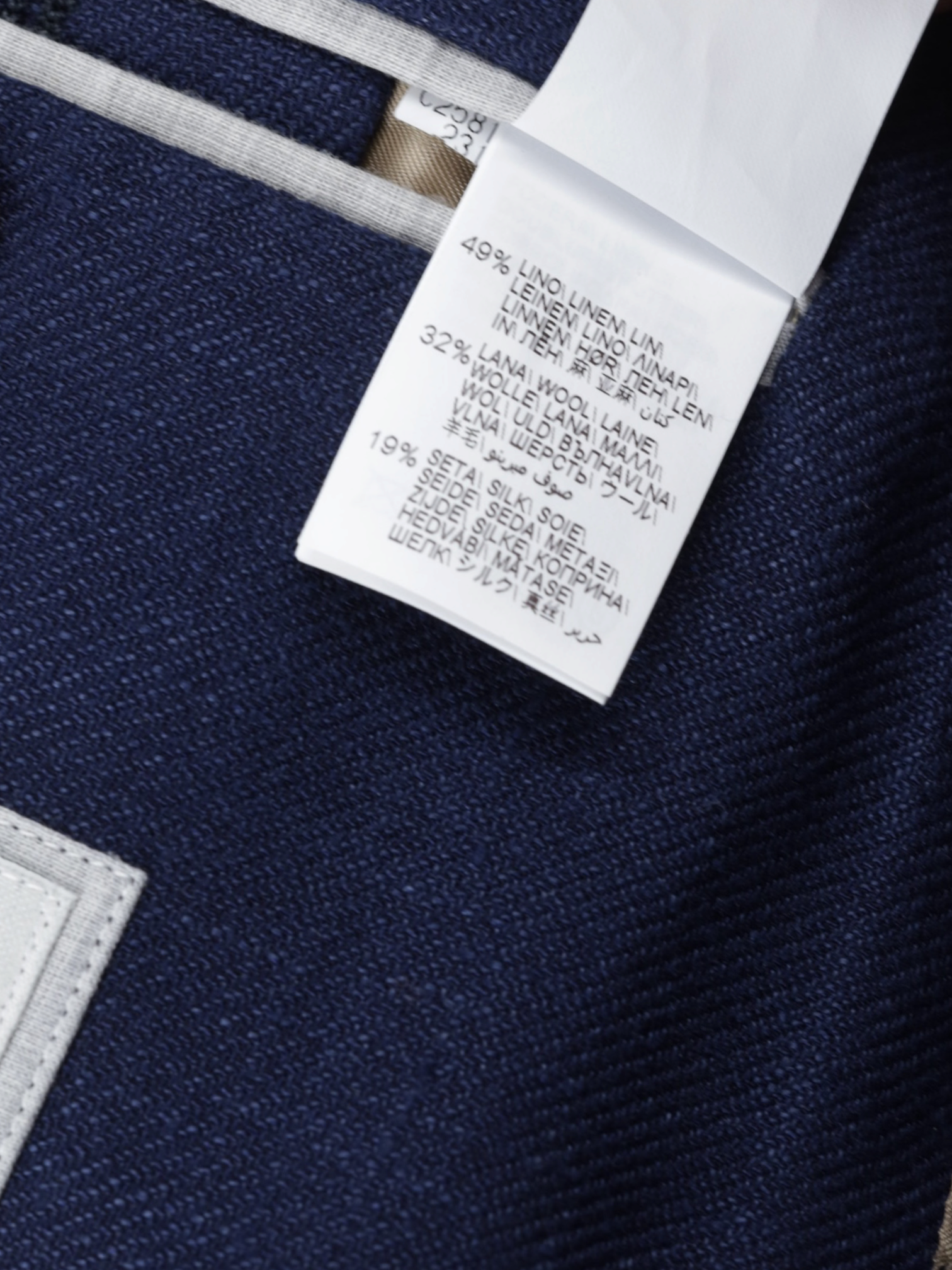 Brunello Cucinelli Marine Blue Linen, Wool & Silk Summer Jacket