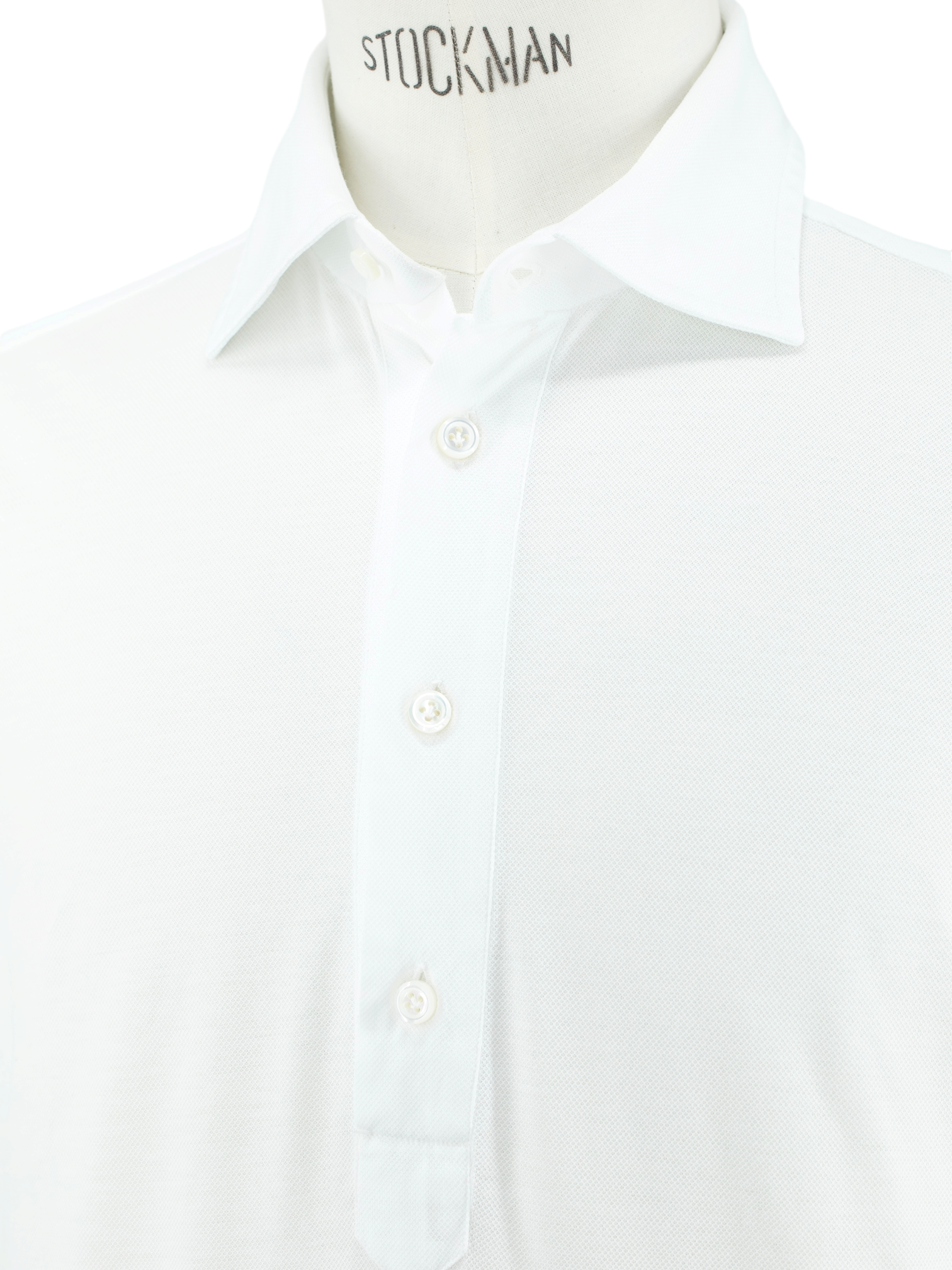 Cesare Attolini White Piqué-Cotton Pop-Over Shirt
