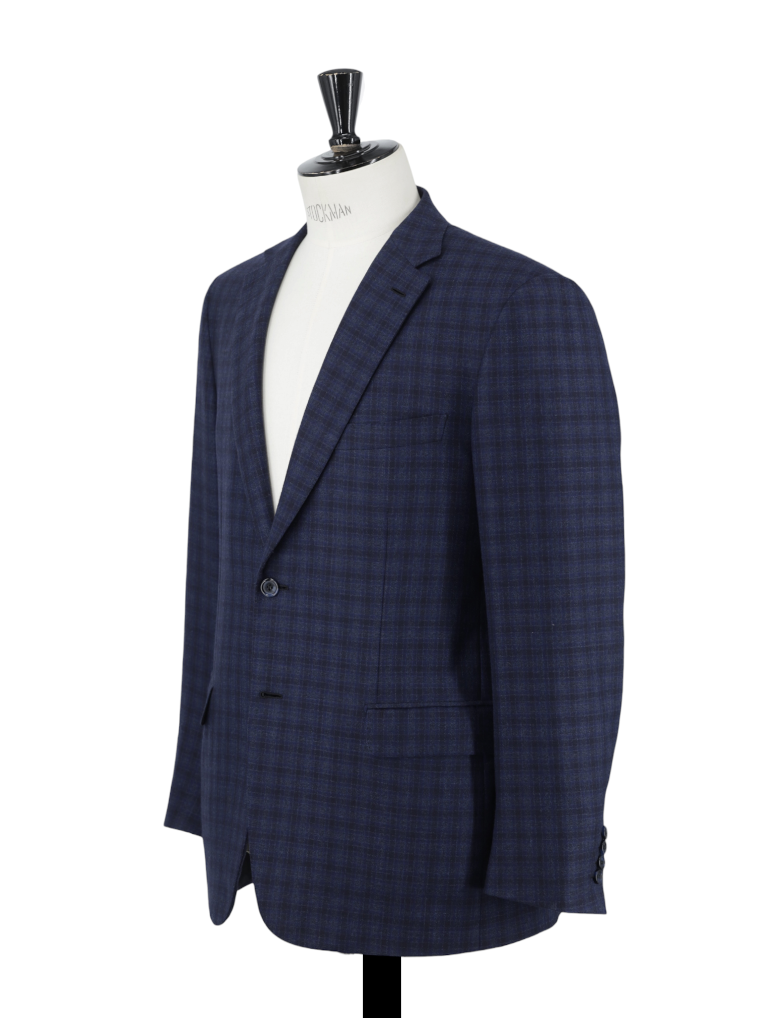 Brioni Dark Blue Brushed-Wool Checkered Brunico jacket