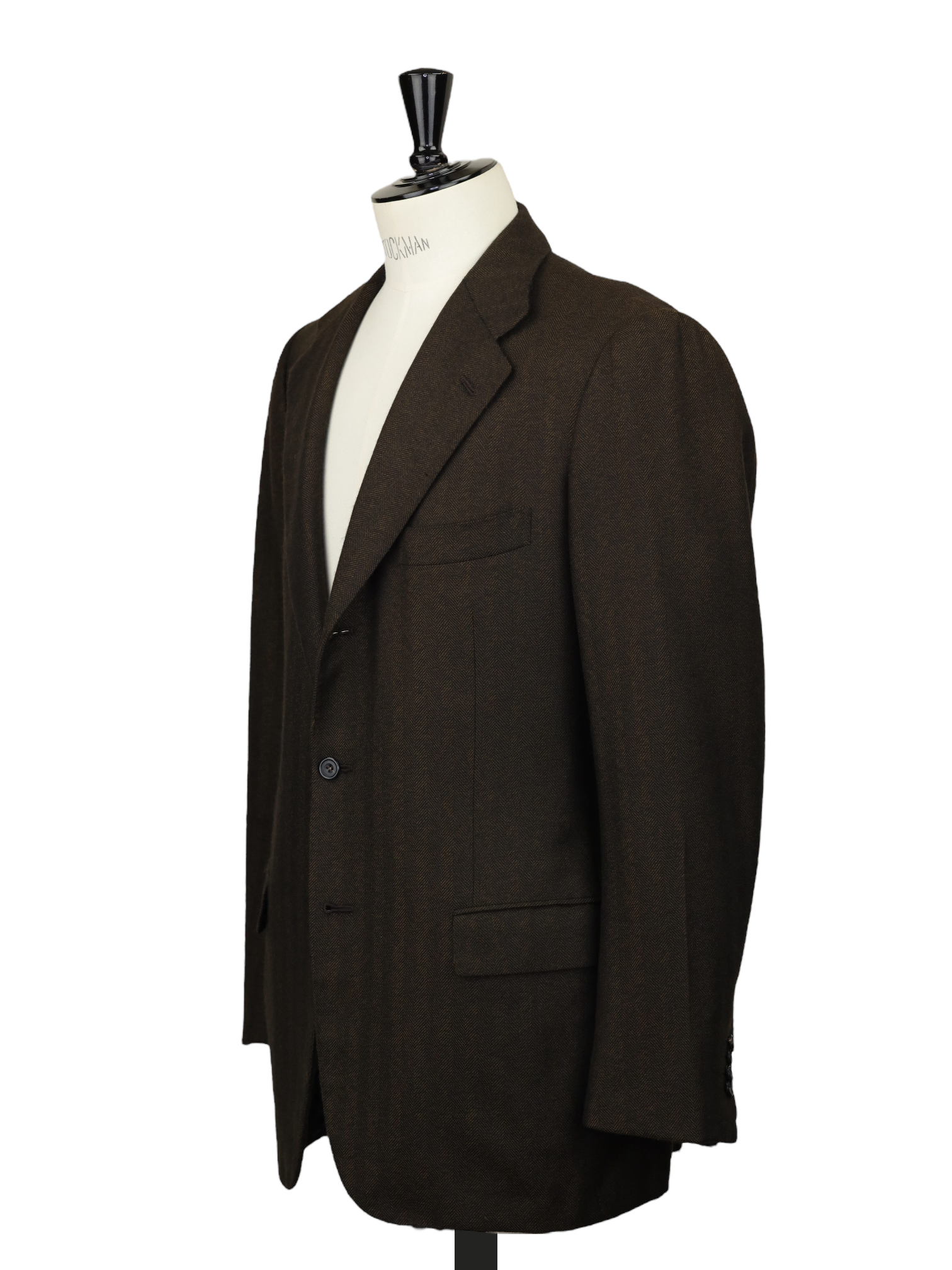 Kiton Chocolate Brown Pure Cashmere Herringbone Jacket