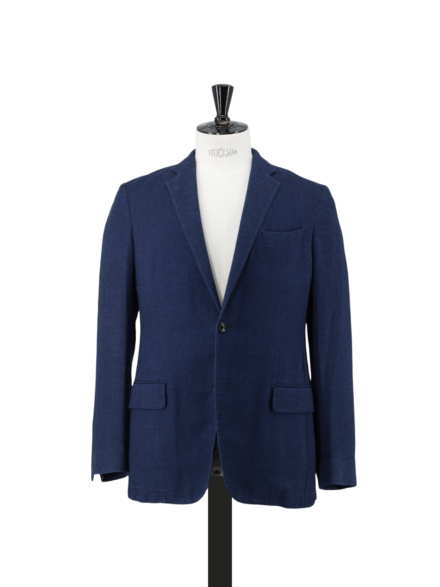 Ermenegildo Zegna Dark Blue Pure Cotton Unconstructed Micro-Pattern Jacket
