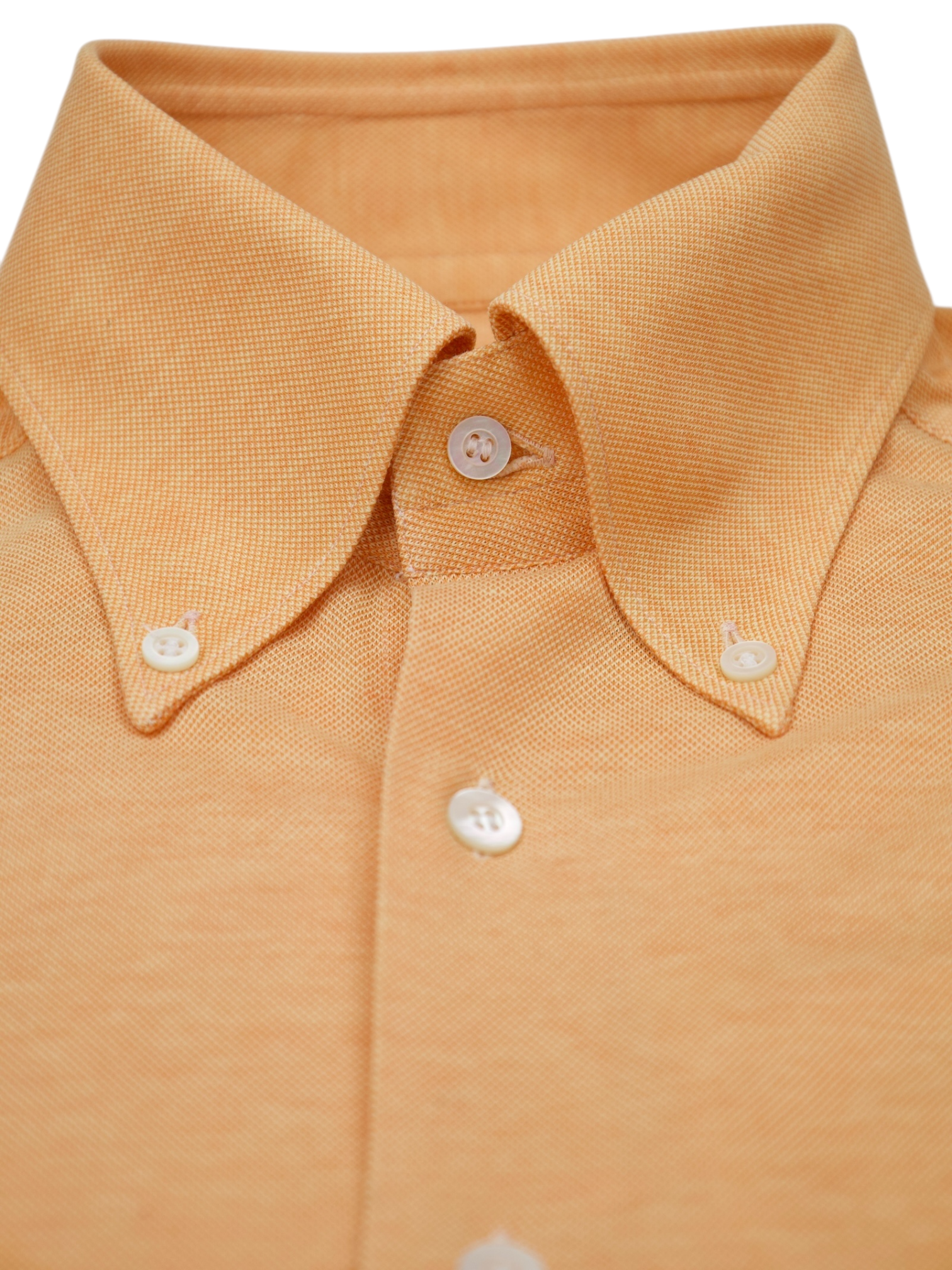 Fray Orange Pique Knitted "Arizona" Button-Down Collar Shirt