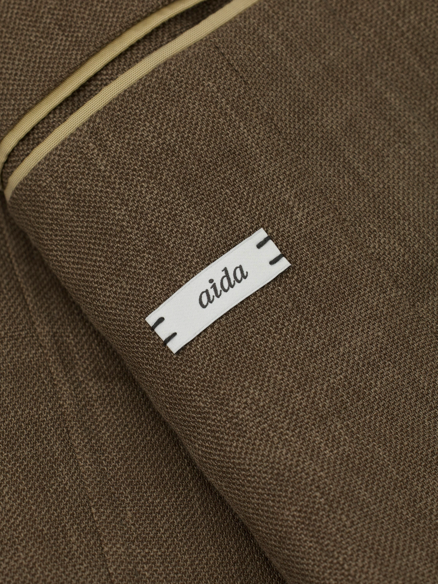Caruso Light Brown Wool, Silk & Linen Plain-Weave Jacket