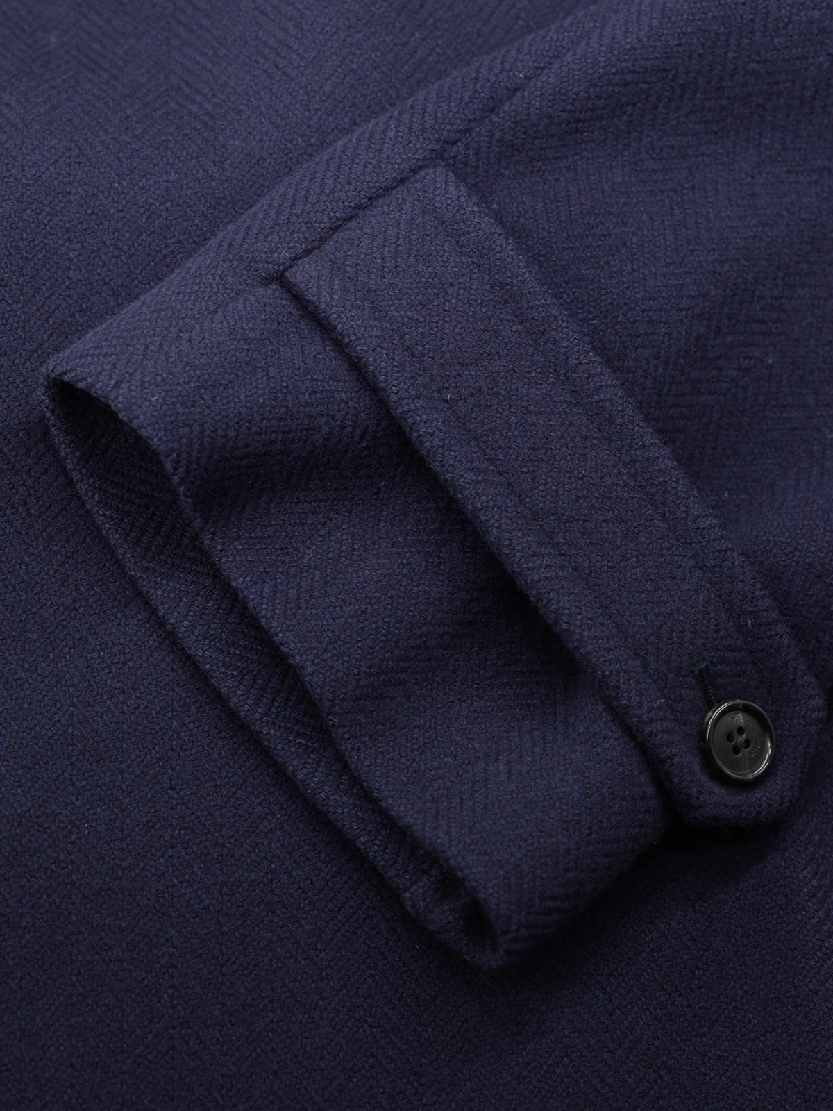 Ralph Lauren Purple Label Navy Wool Herringbone Italian-Made Peacoat