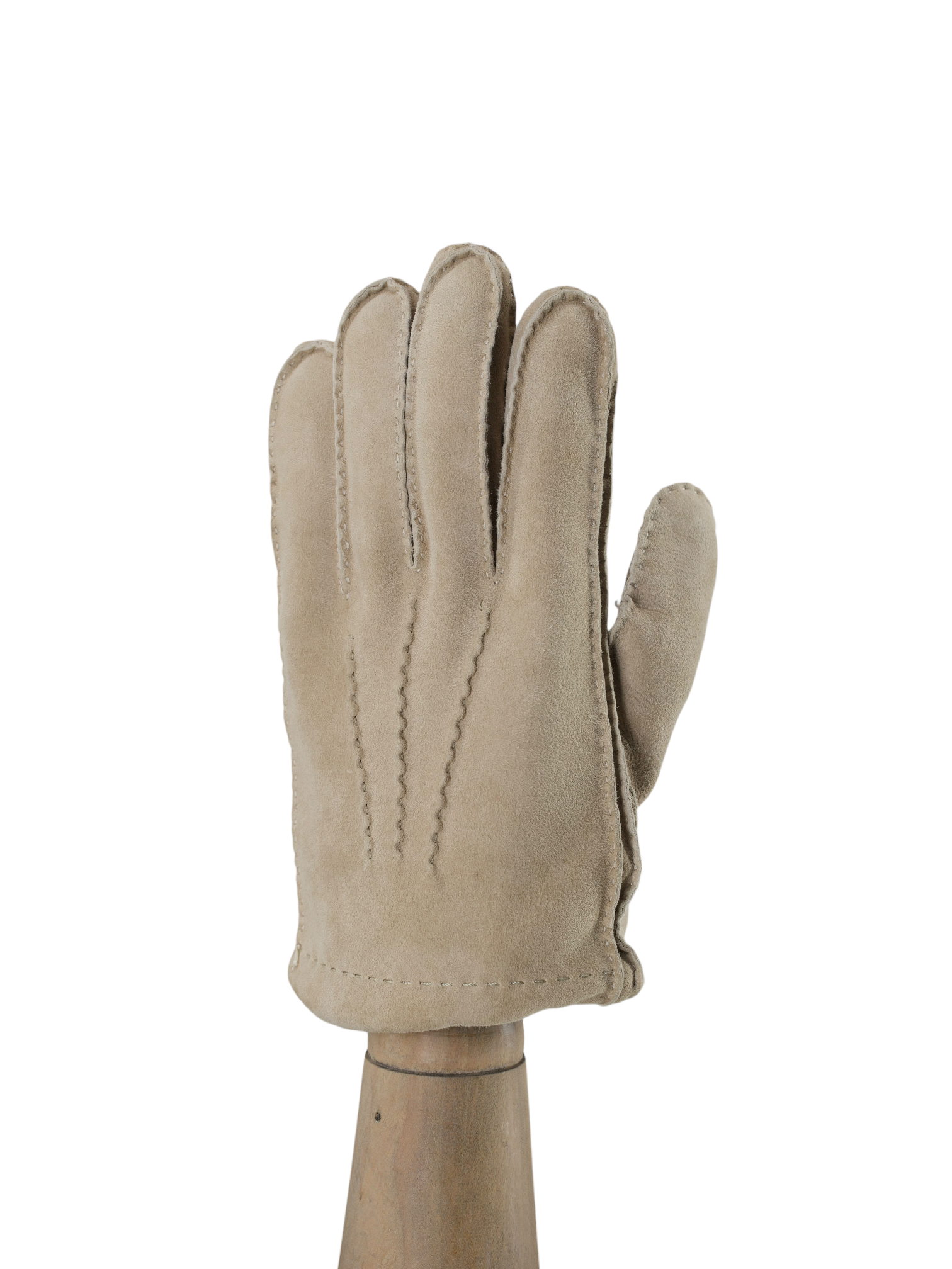 Cesare Attolini Beige Suède Cashmere-Lined Gloves