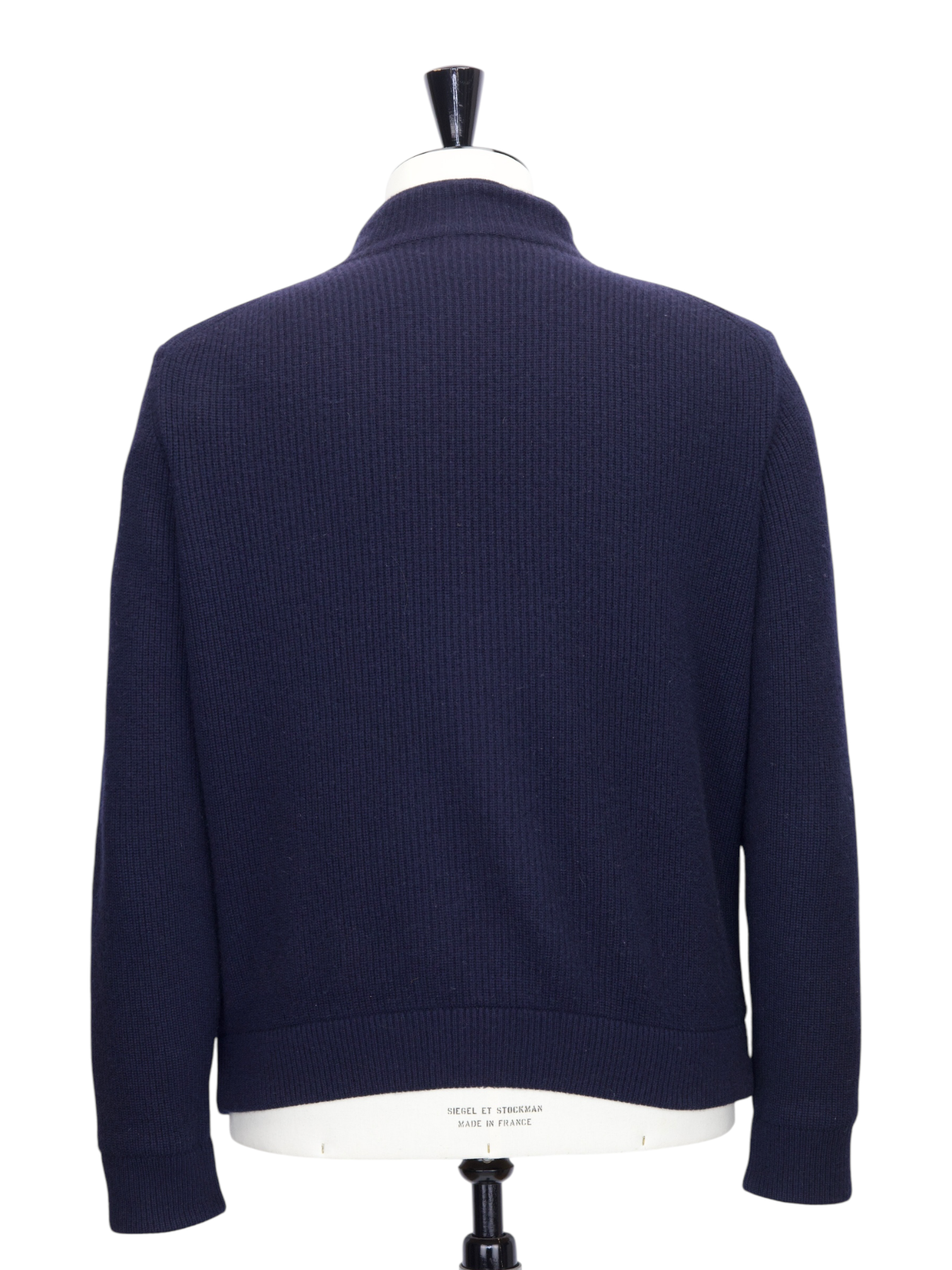 Cesare Attolini Navy Cashmere Zip-Up Bomber Jacket