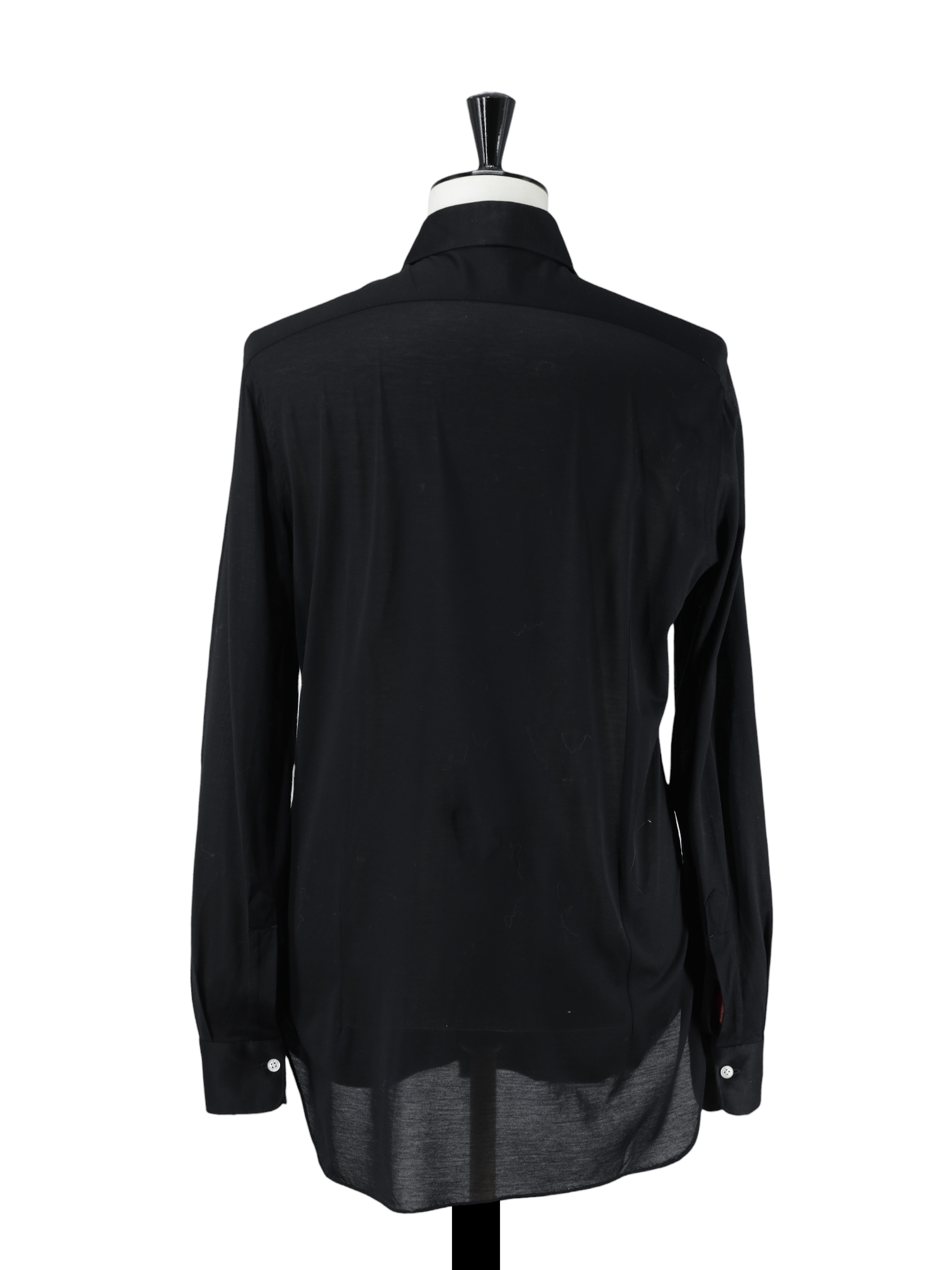 Kiton Black Jersey-Knitted Cotton Shirt